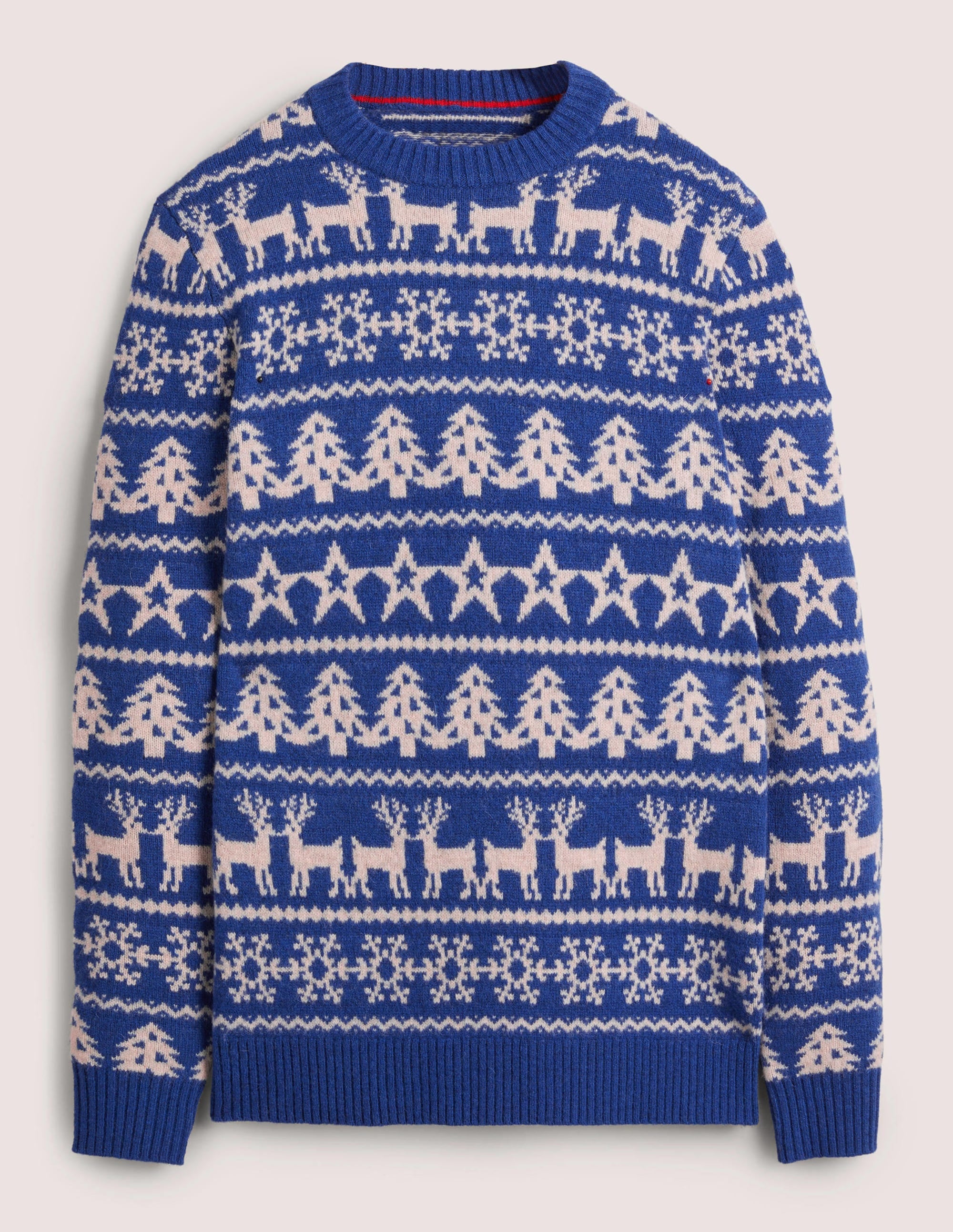 Brushed Lambswool Jumper-Bluing Paperchain Fair Isle - Image 5