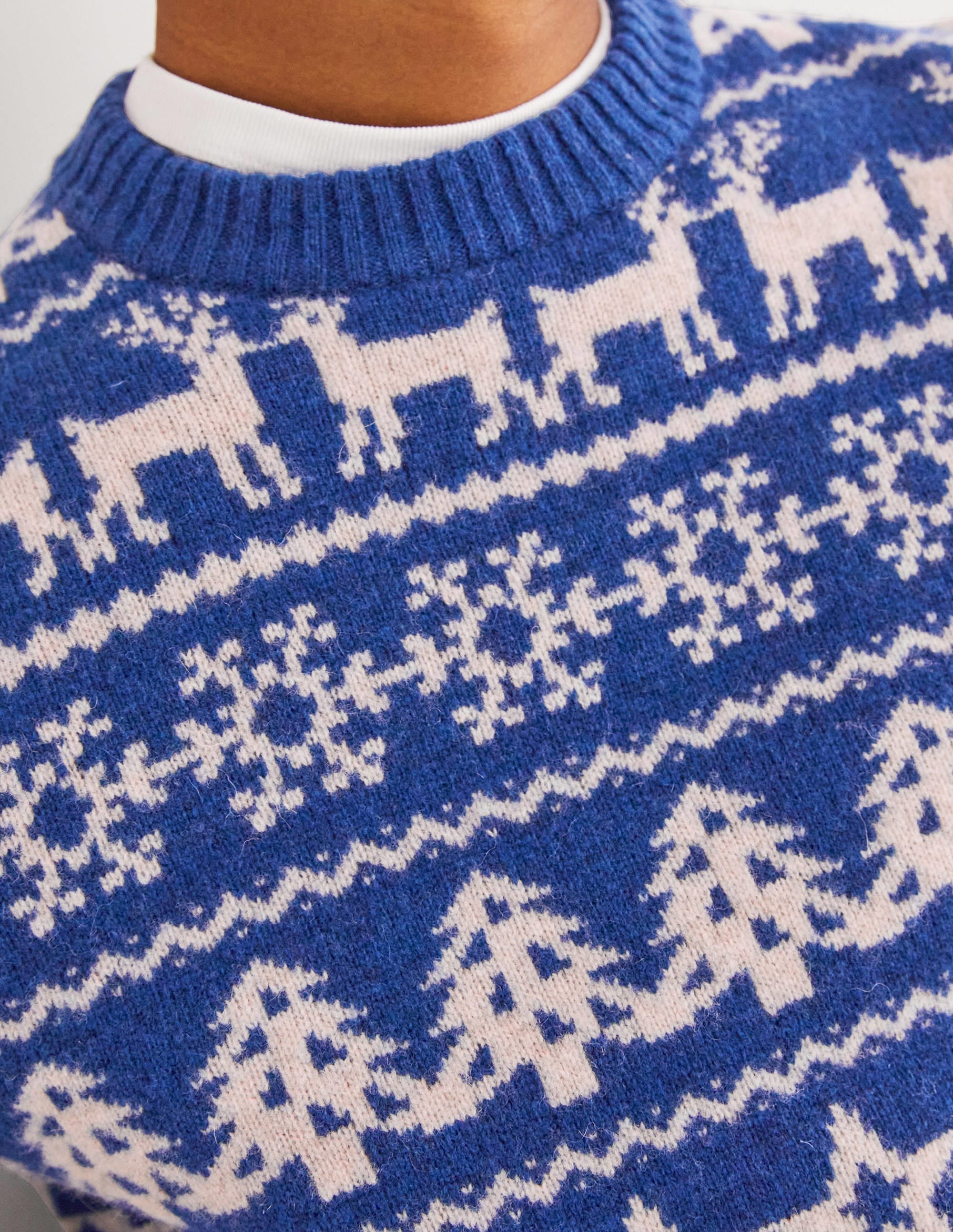 Brushed Lambswool Jumper-Bluing Paperchain Fair Isle - Image 2