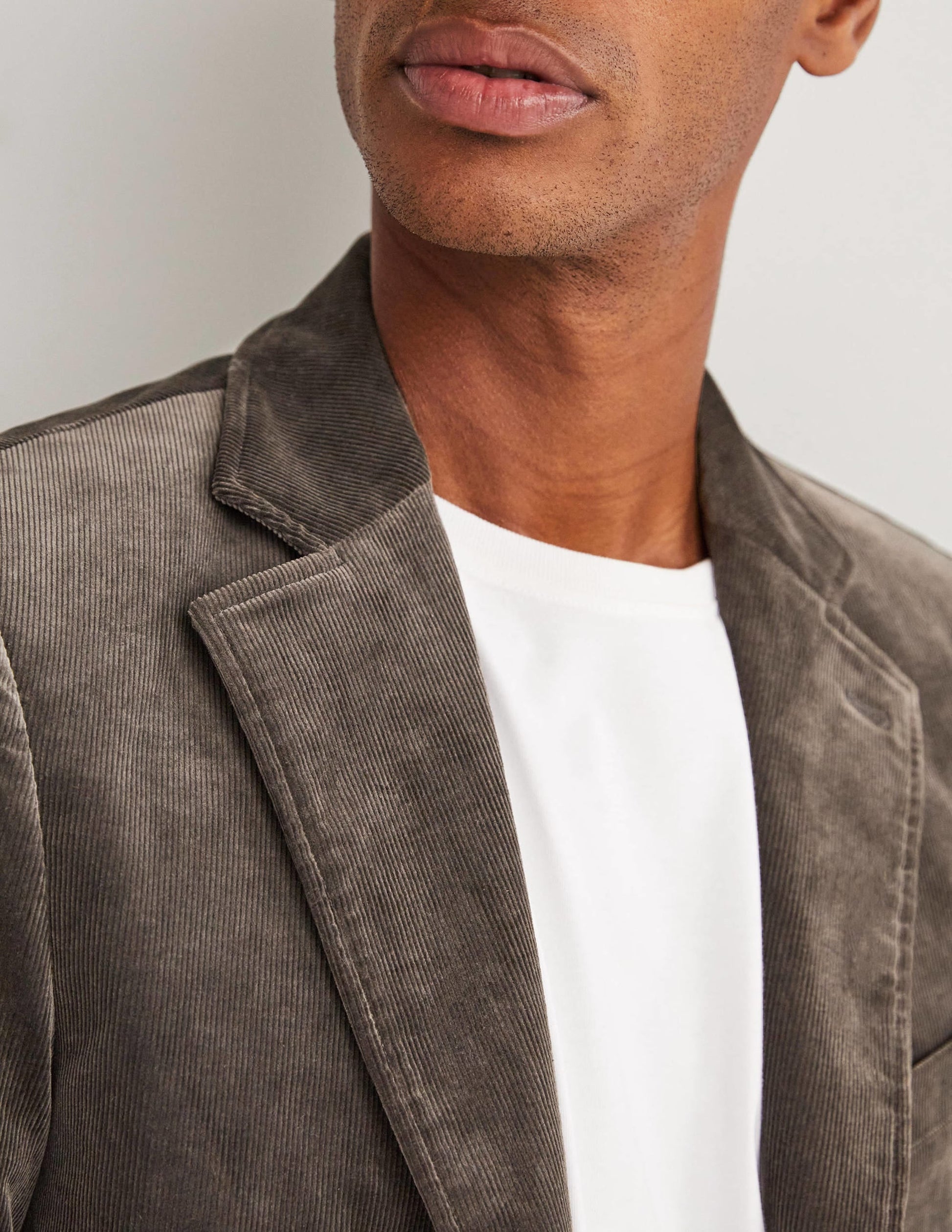 Classic Fit Cord Blazer-Aluminium Grey-2