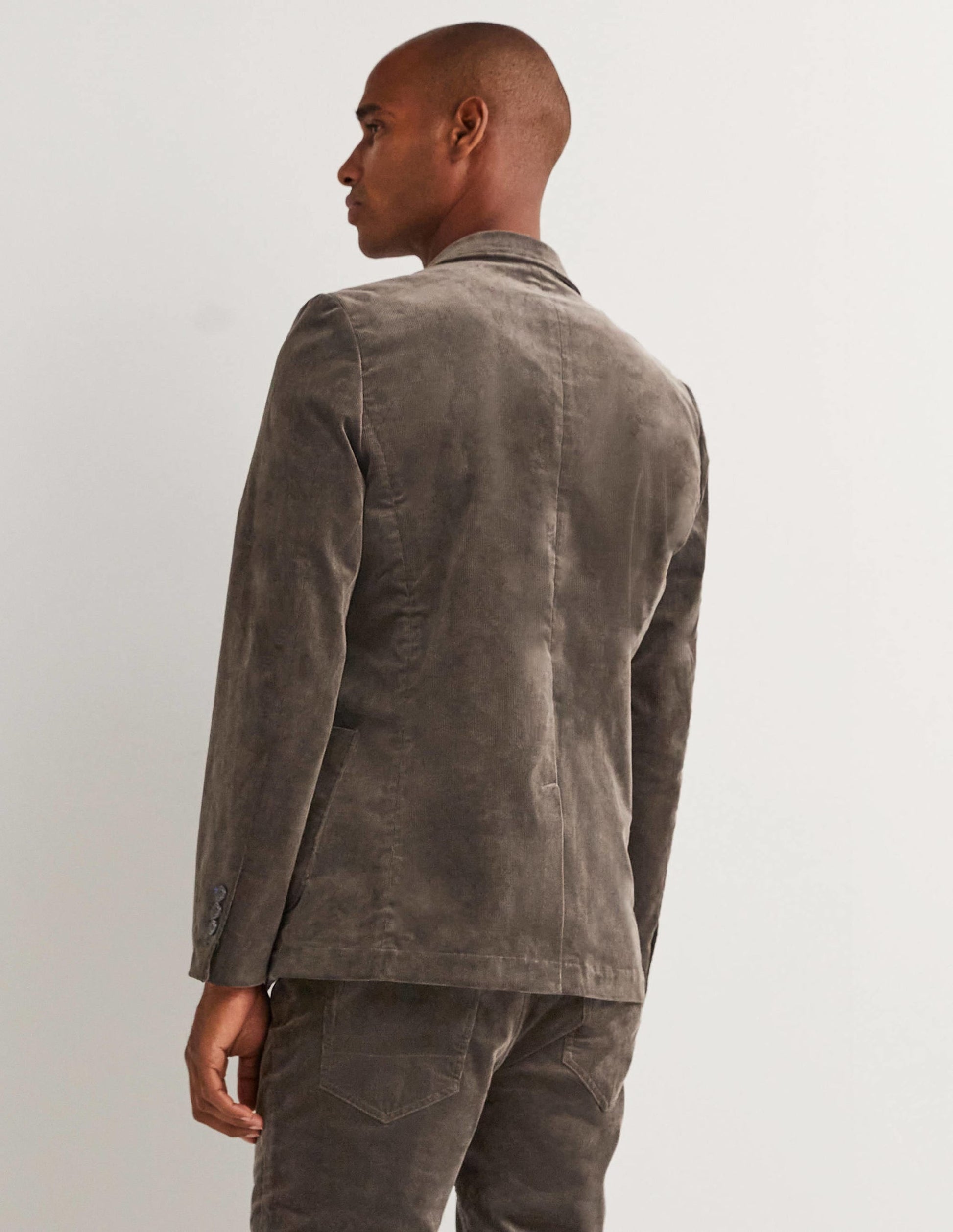 Classic Fit Cord Blazer-Aluminium Grey-3