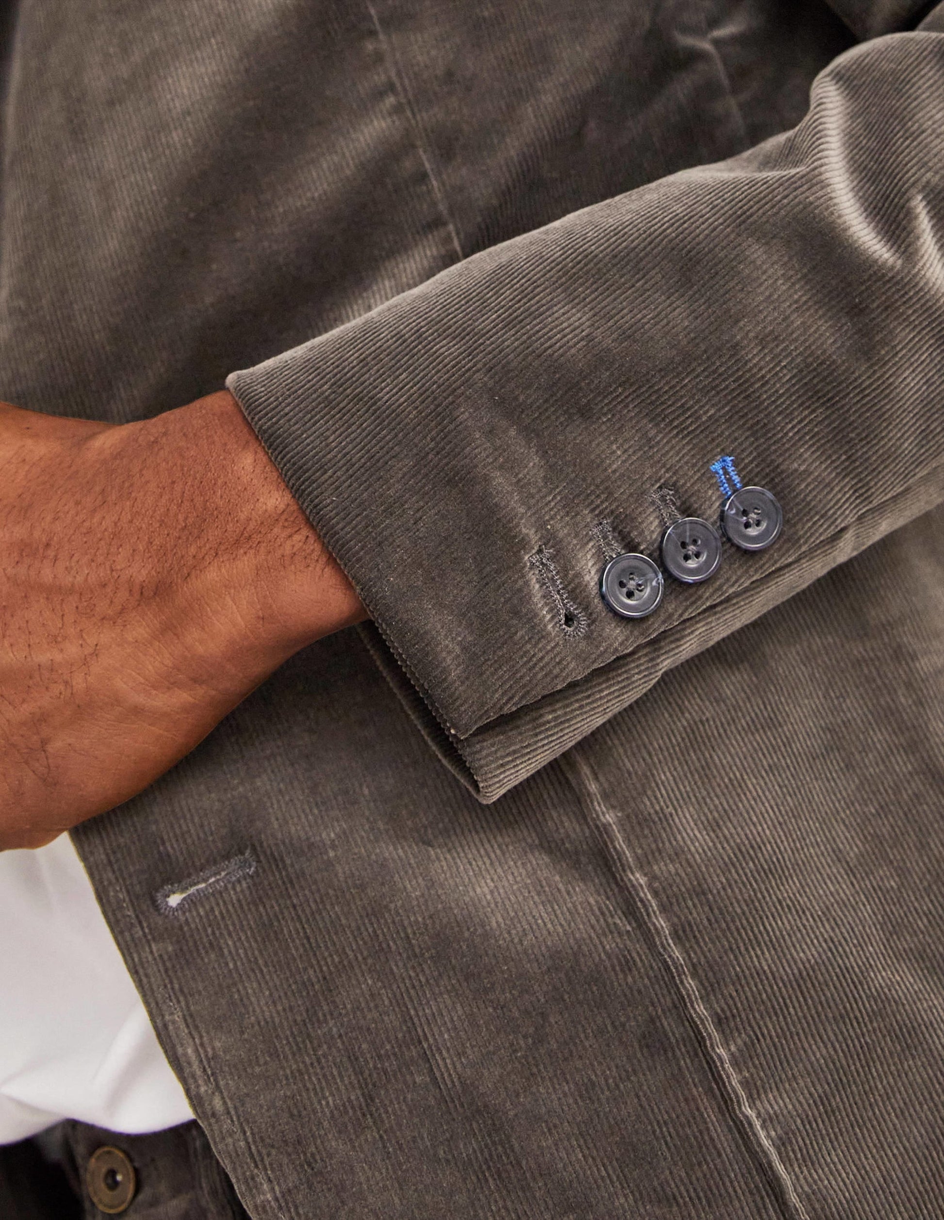 Classic Fit Cord Blazer-Aluminium Grey-4
