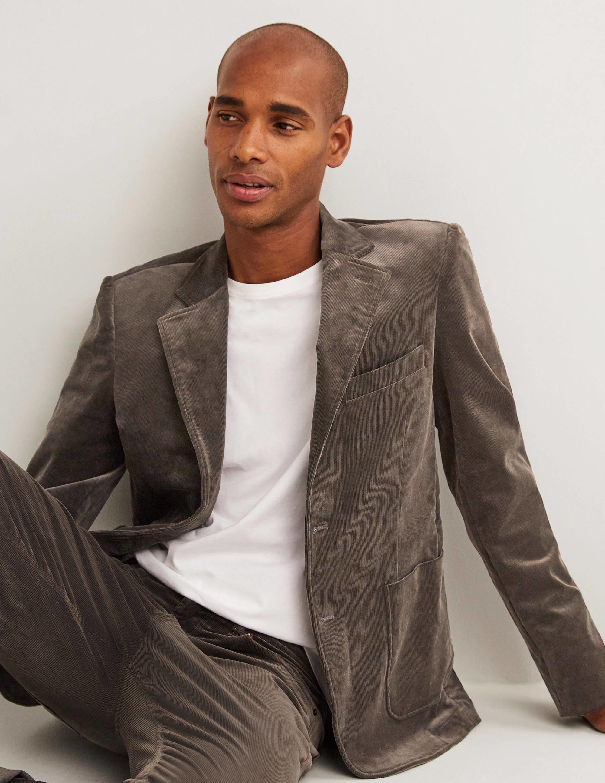 Classic Fit Cord Blazer-Aluminium Grey - Image 5