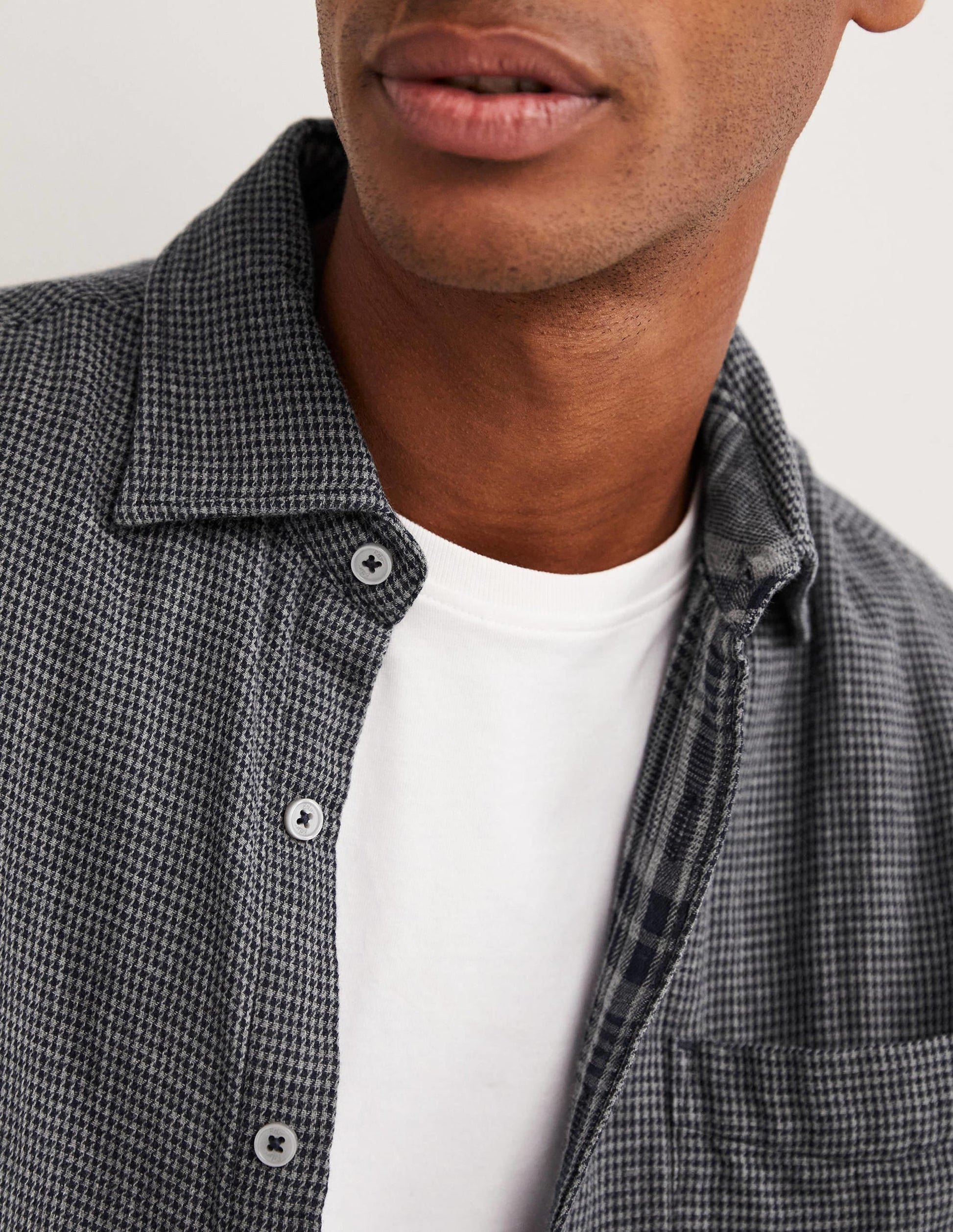 Cutaway Double Cloth Shirt-Charcoal Grey-2