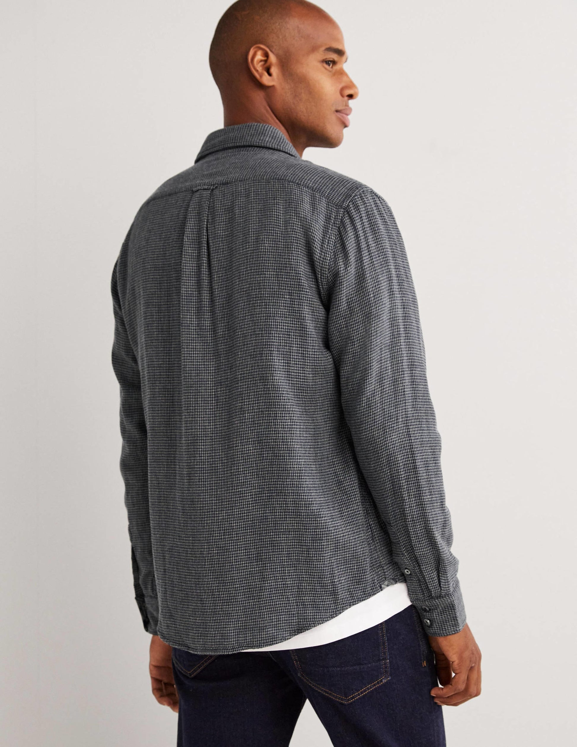 Cutaway Double Cloth Shirt-Charcoal Grey-3