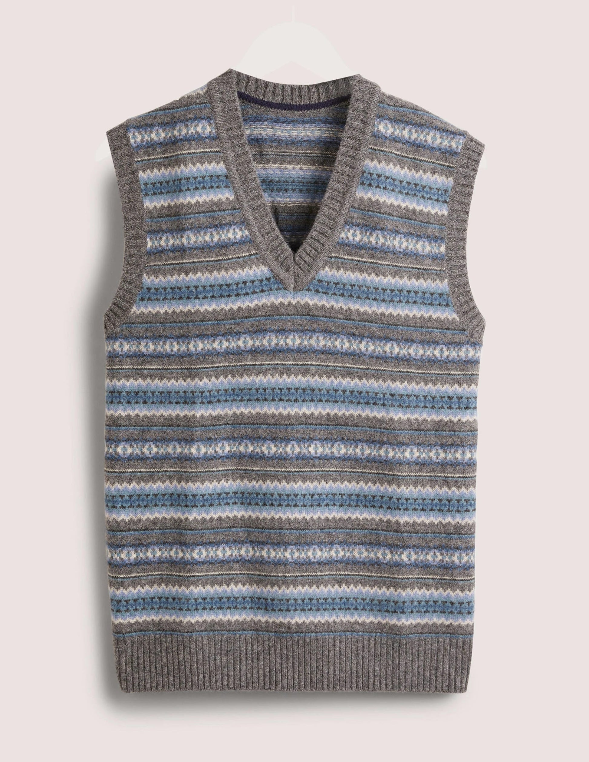 Knitted Tank-Blues Fairsle-5