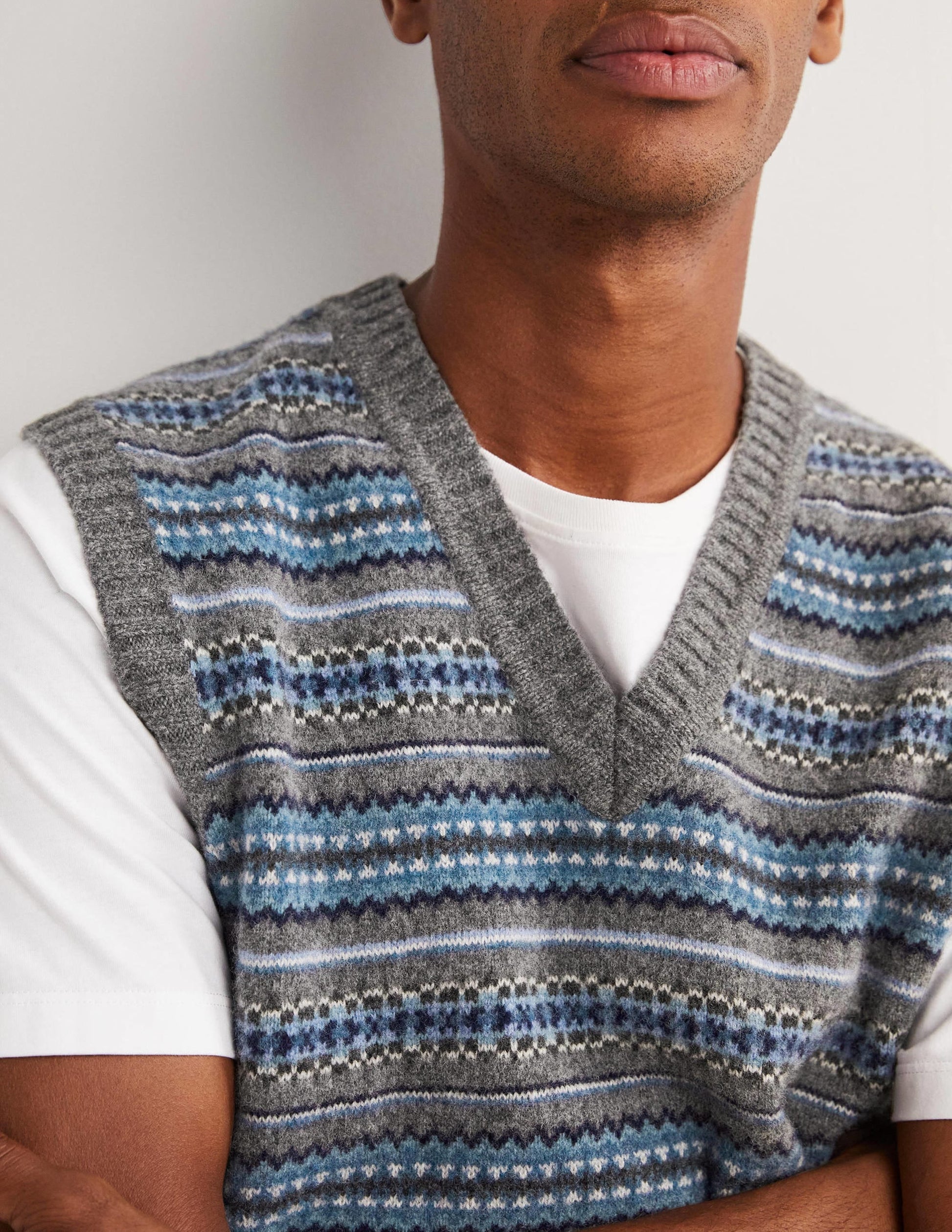 Knitted Tank-Blues Fairsle-2