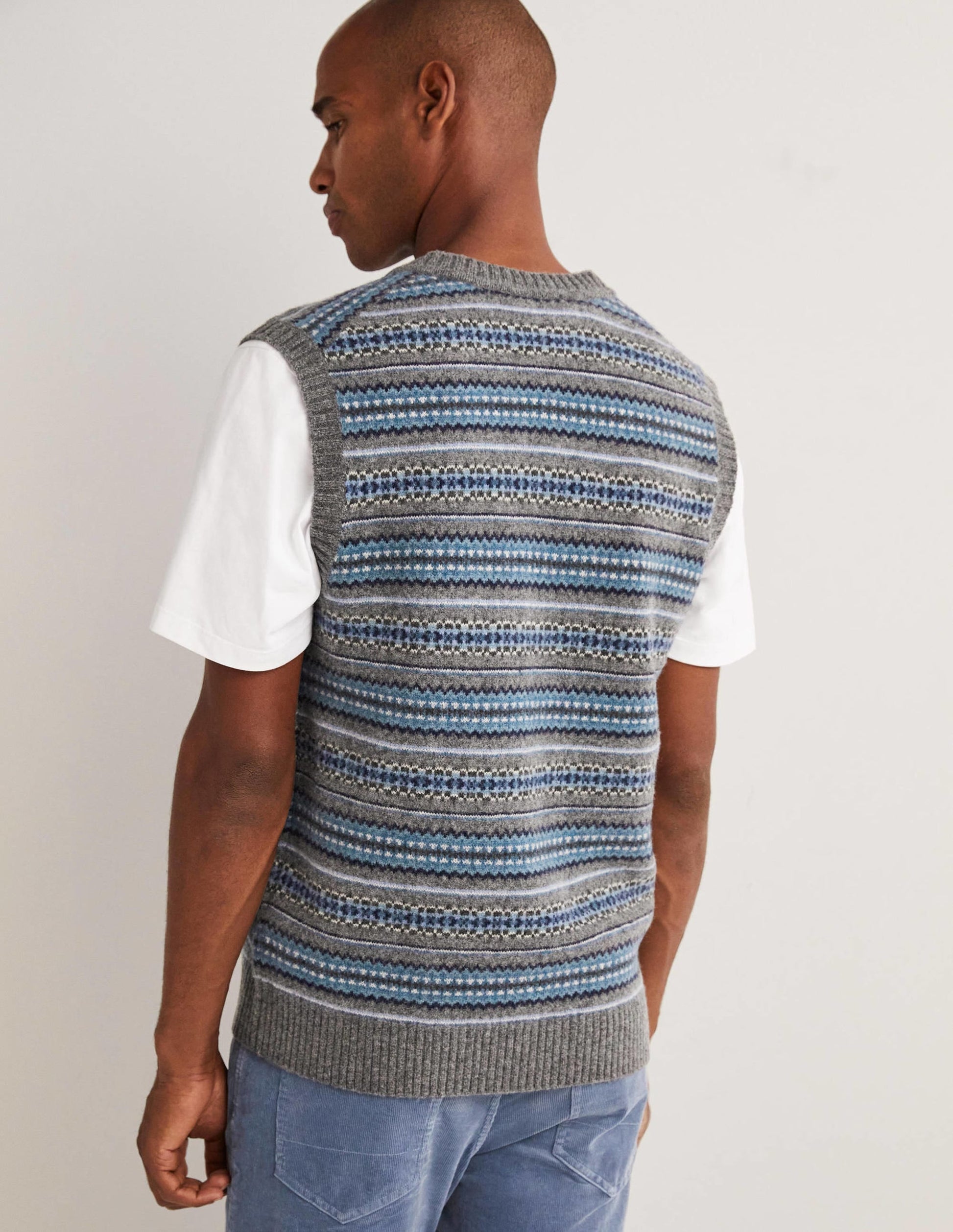 Knitted Tank-Blues Fairsle-3