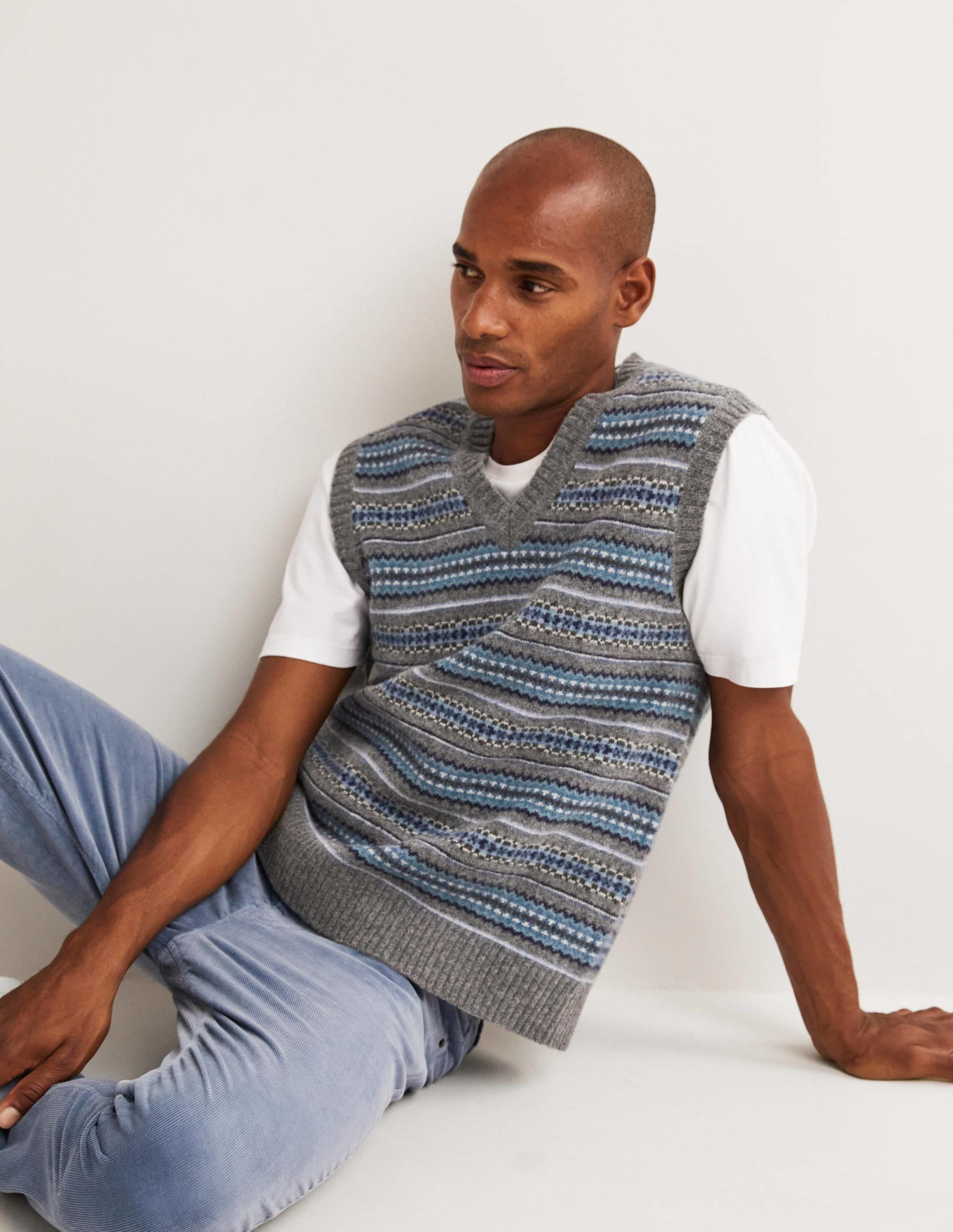 Knitted Tank-Blues Fairsle - Image 4