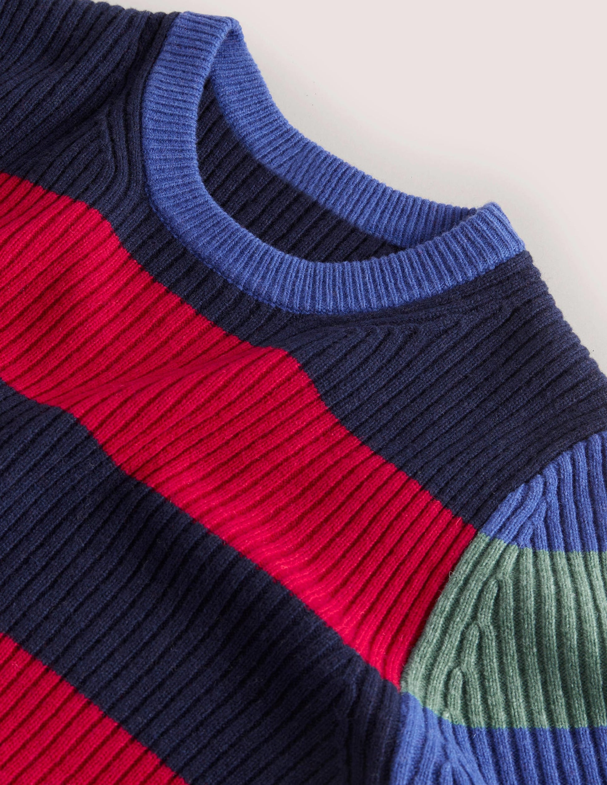 Rib Crew Neck-Stripe Colourblock-6