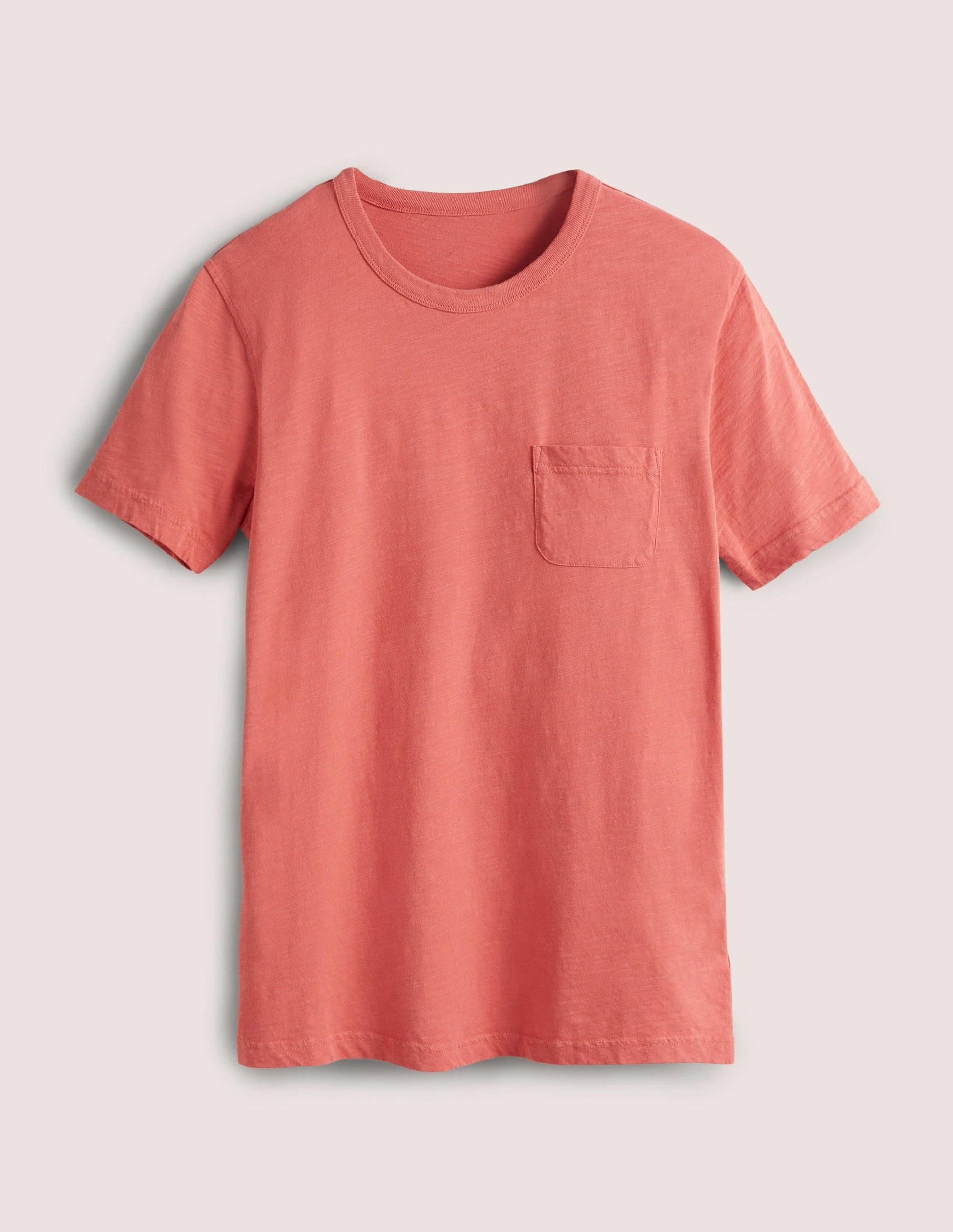 Laundered Slub T-Shirt-Faded Rose Red-5