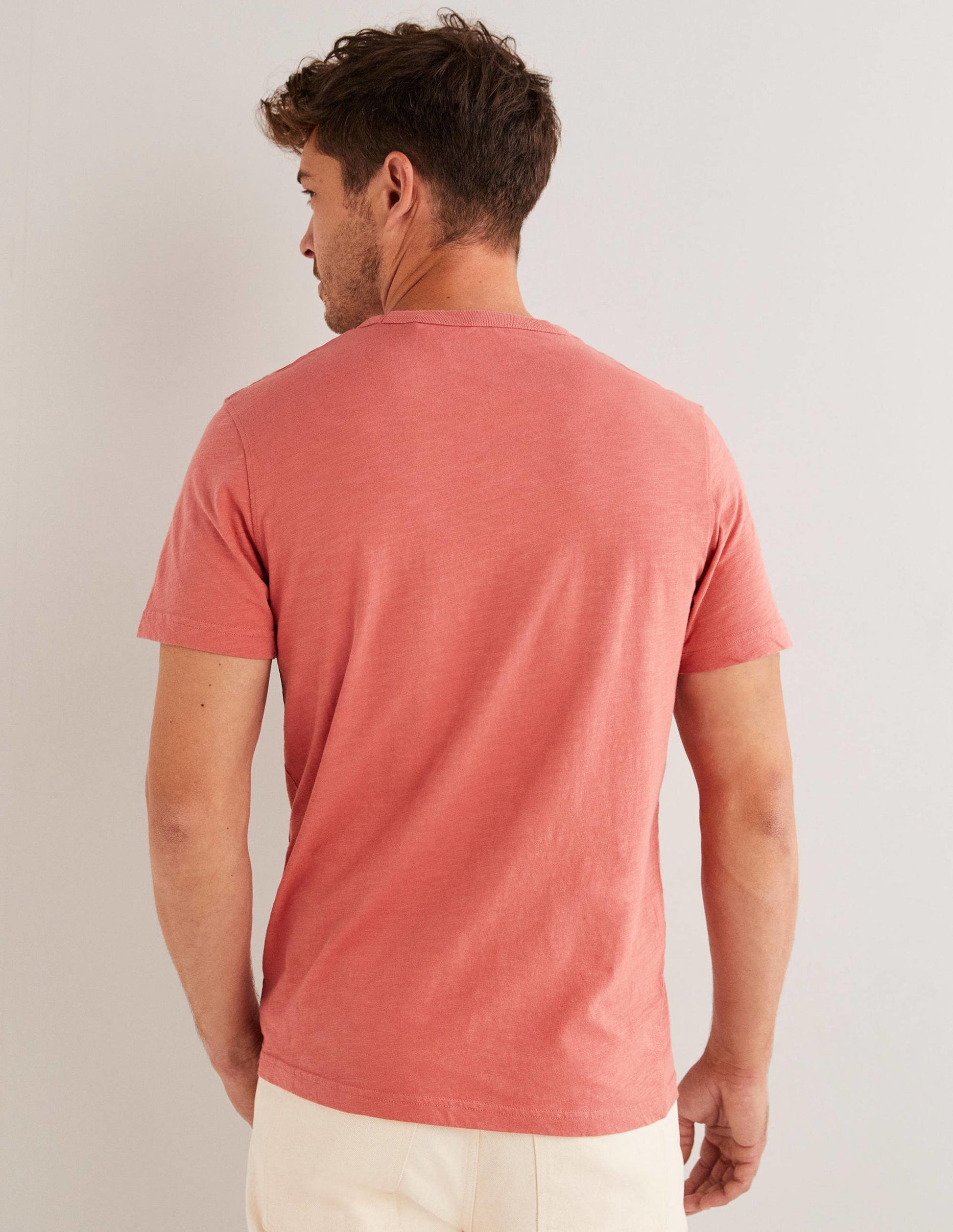 Laundered Slub T-Shirt-Faded Rose Red-3
