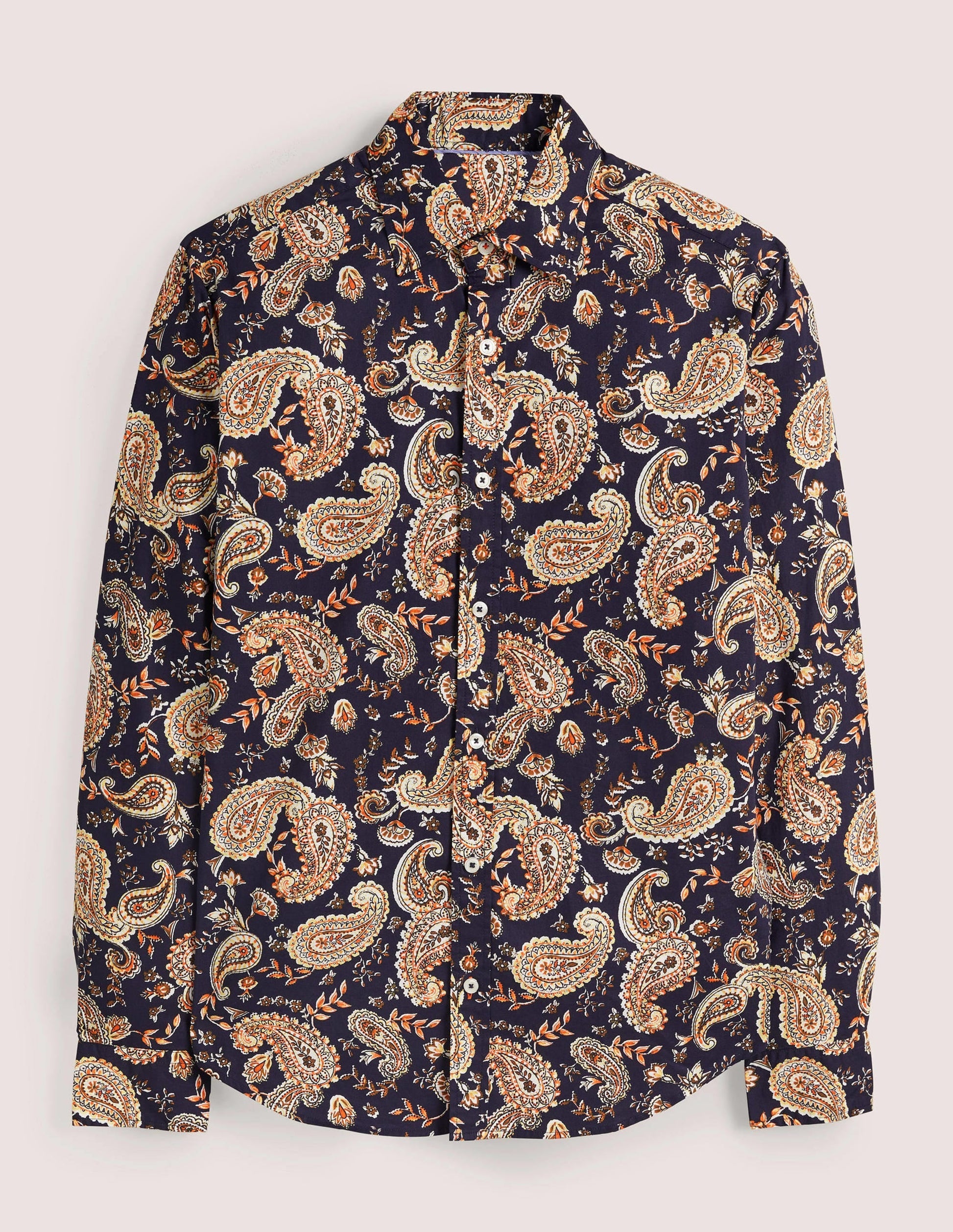Cutaway Twill Slim Fit Shirt-Navy Paisley Floral-6