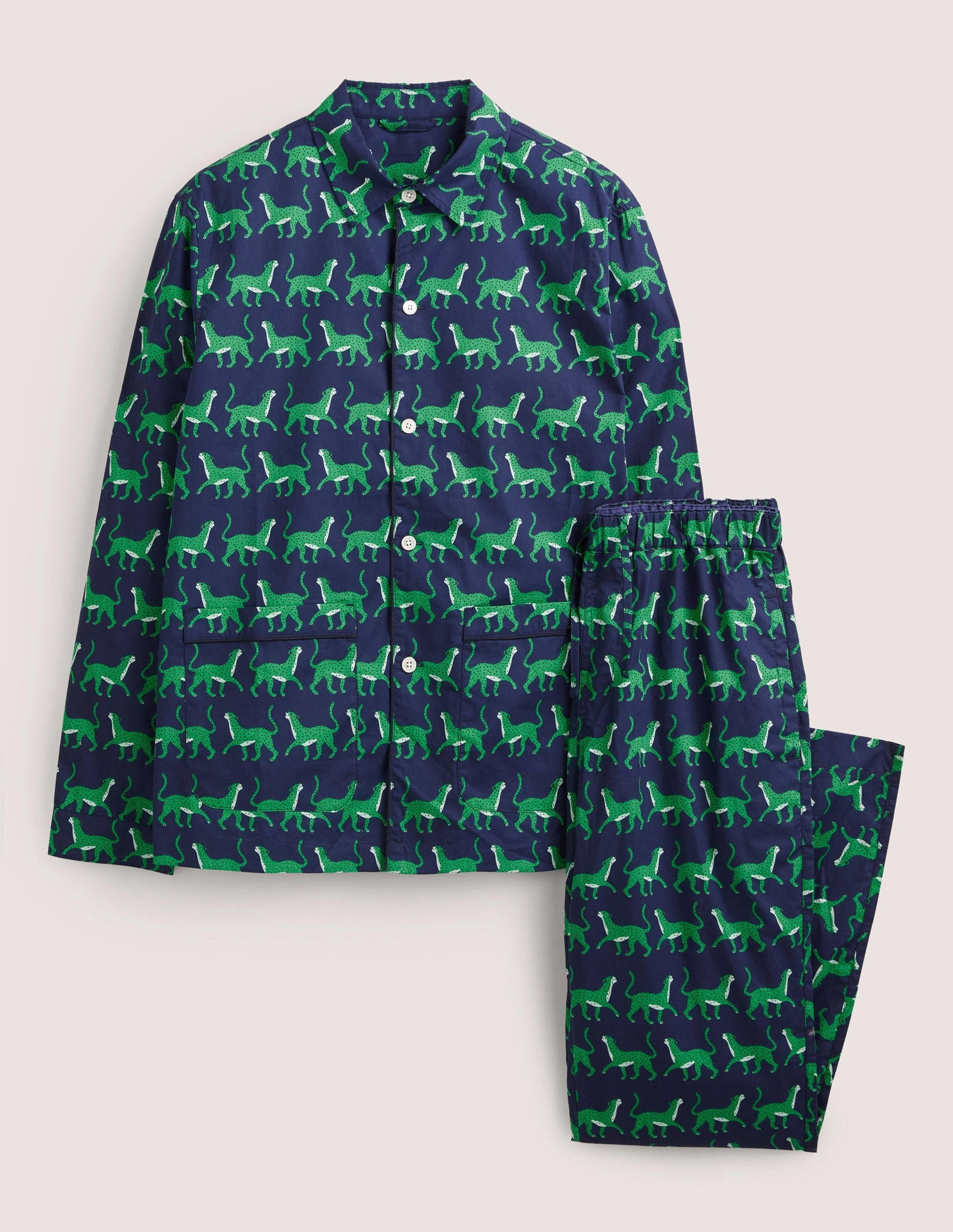 Woven Pyjama Set-Navy Leopards-7