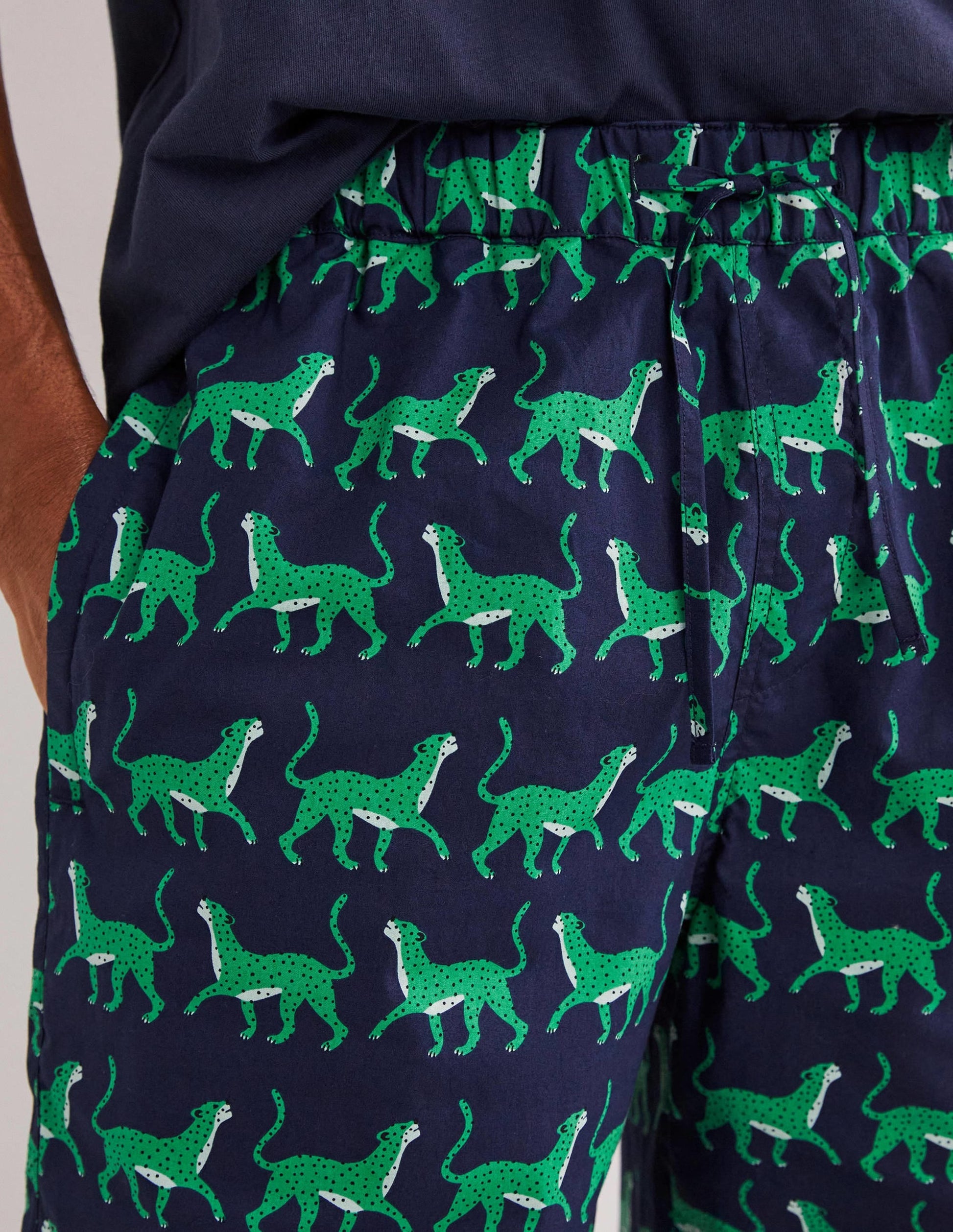 Woven Pyjama Set-Navy Leopards-2