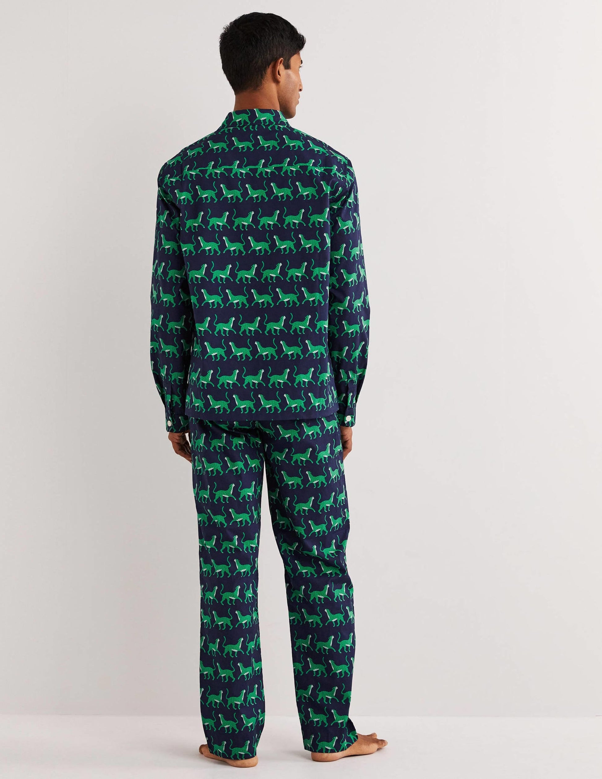 Woven Pyjama Set-Navy Leopards-3