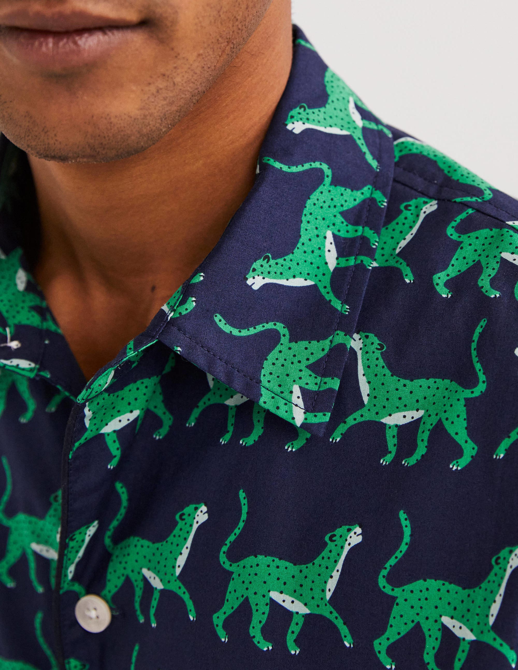 Woven Pyjama Set-Navy Leopards - Image 4