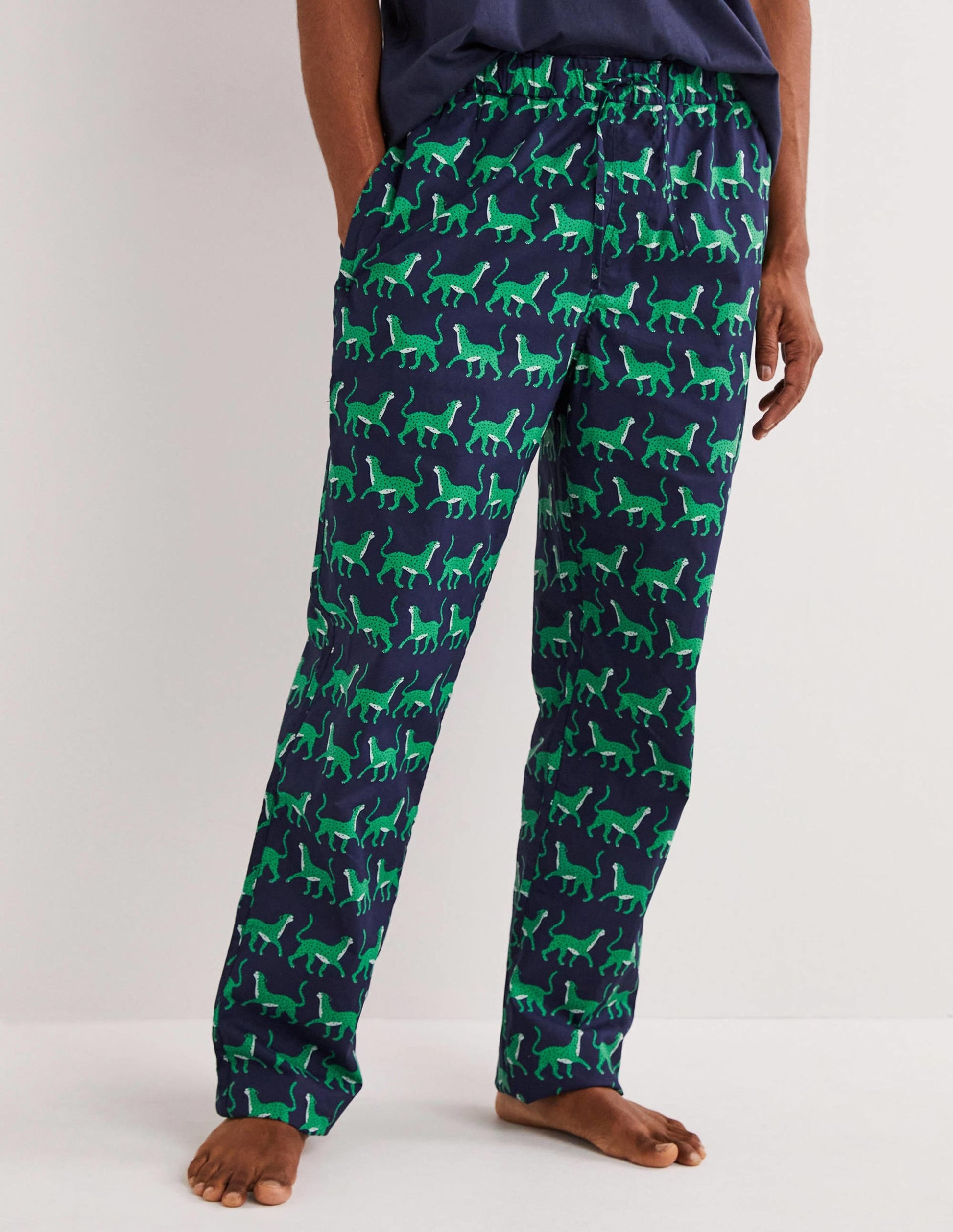 Woven Pyjama Set-Navy Leopards-6