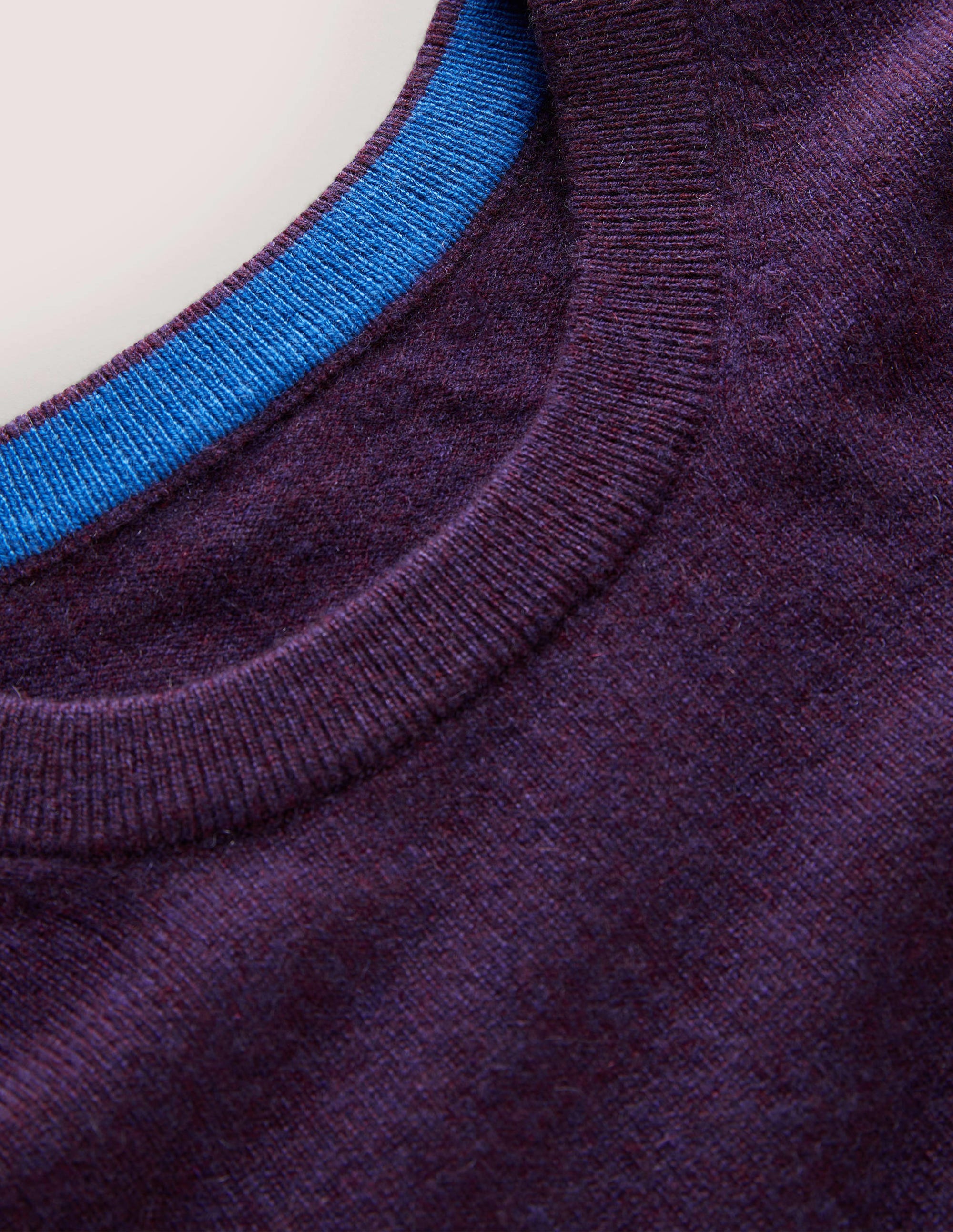 Cashmere Crew Neck Jumper-Plum Perfect Melange - Image 6