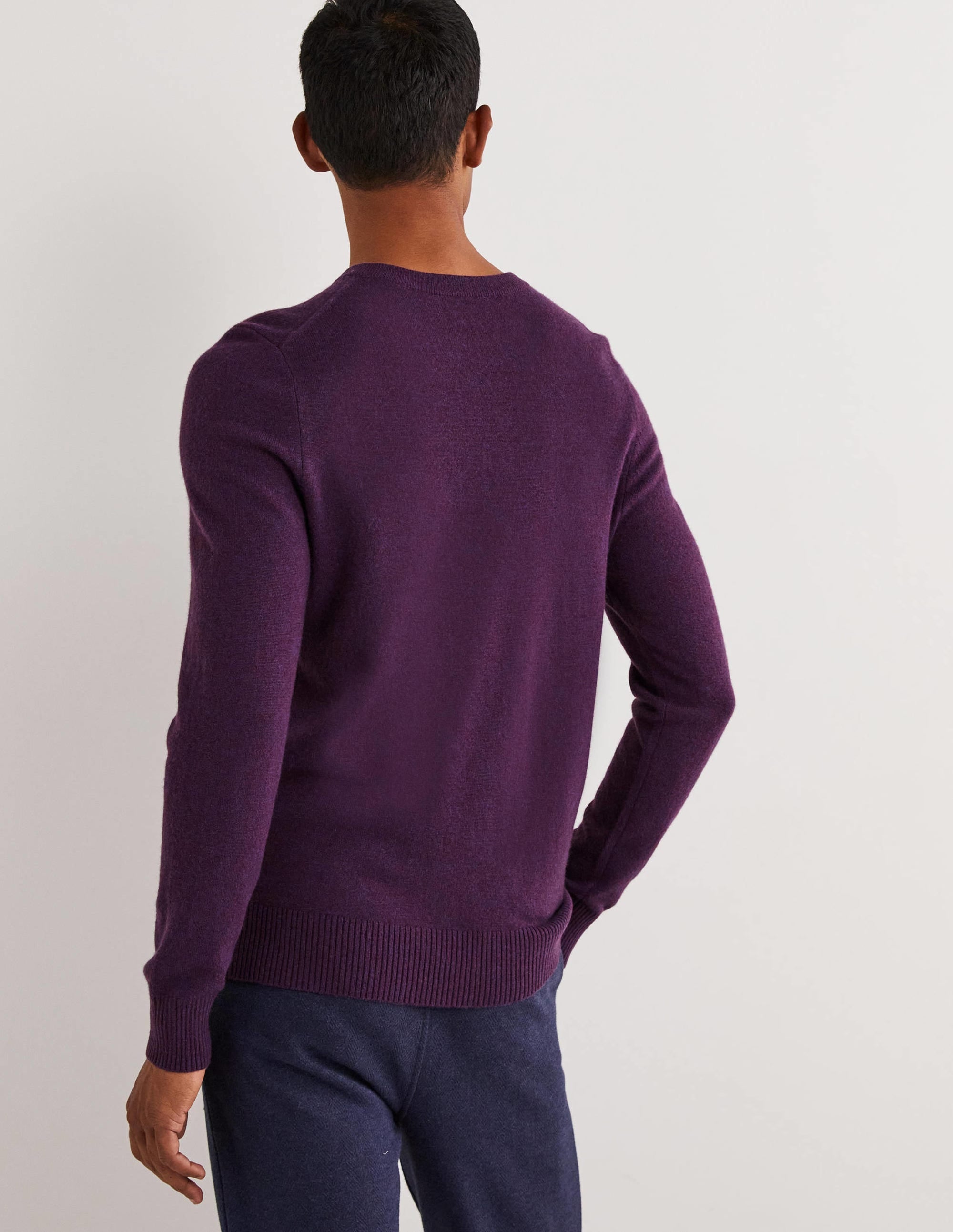 Cashmere Crew Neck Jumper-Plum Perfect Melange - Image 3
