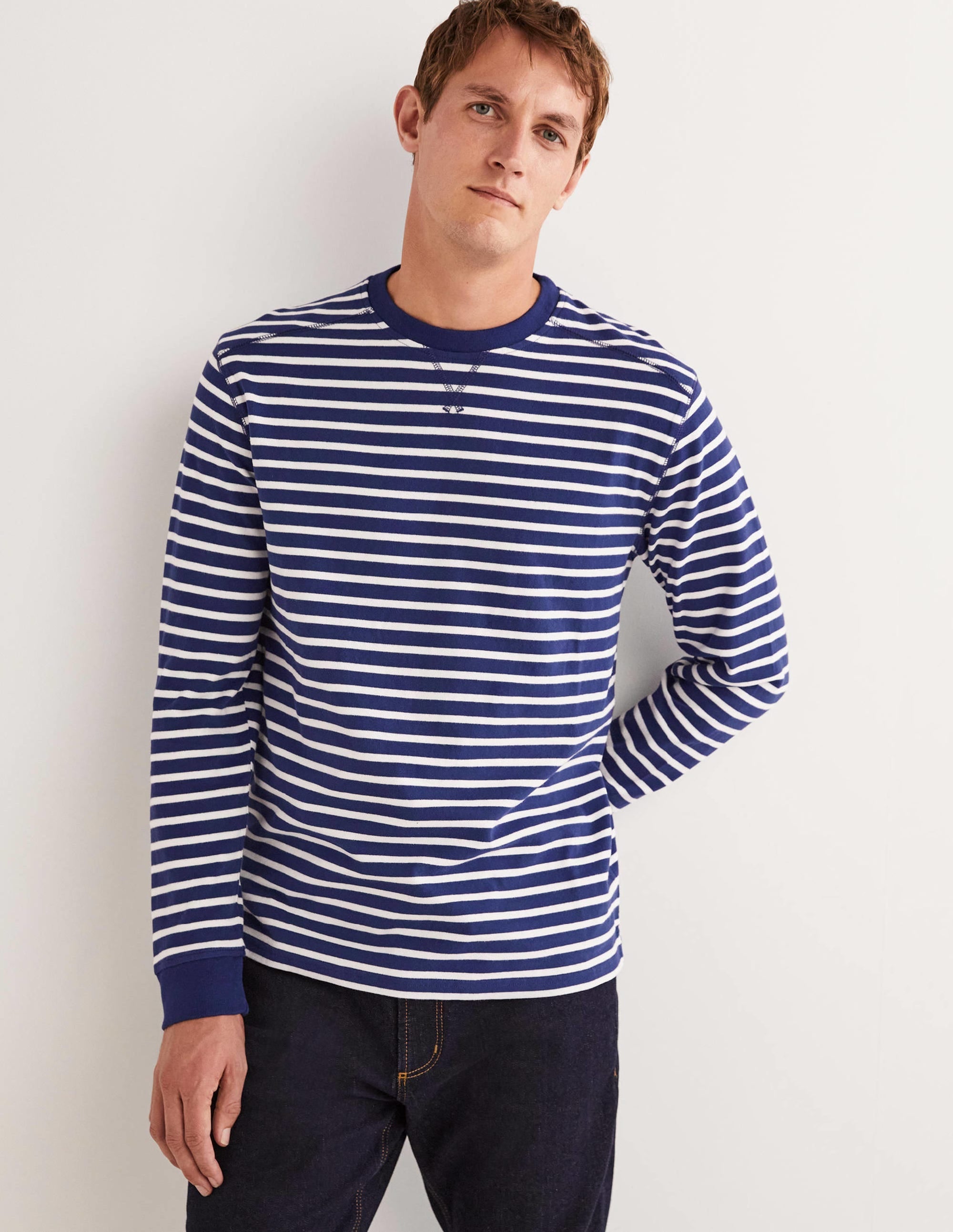 Rugby Long Sleeve Crew-Space Blue/Snowdrop - Image 1