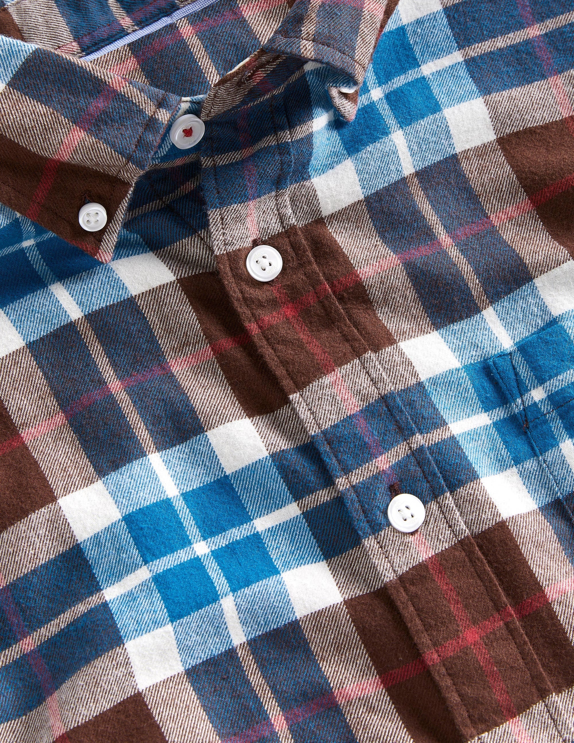 Button Down Twill Shirt-Brown/Mallard Check - Image 6