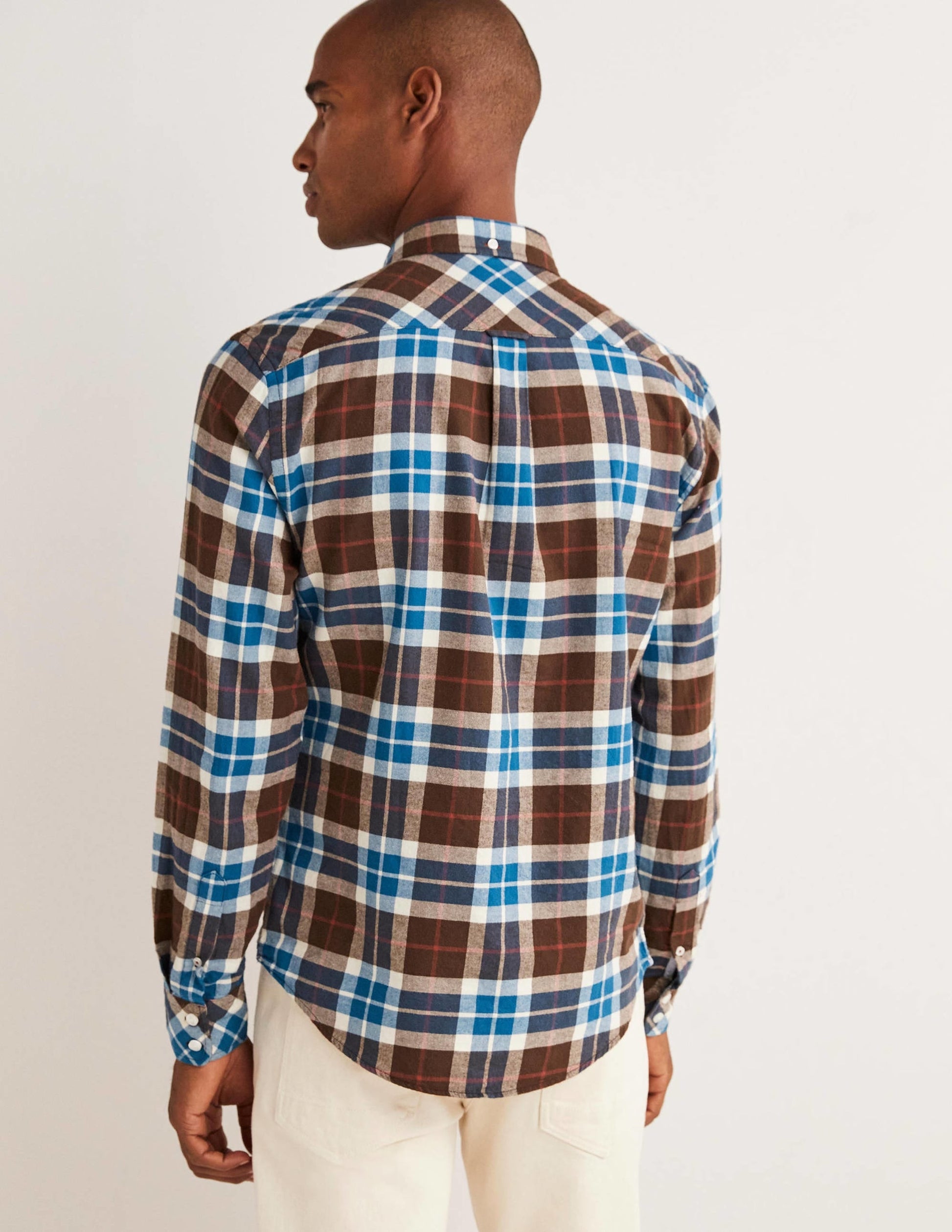 Button Down Twill Shirt-Brown/Mallard Check-3