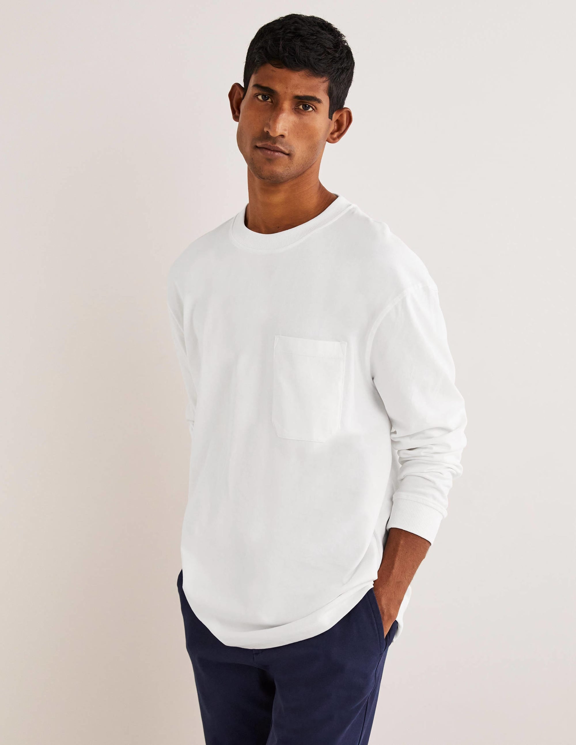 Relaxed Long Sleeve T-shirt-Snowdrop White - Image 4