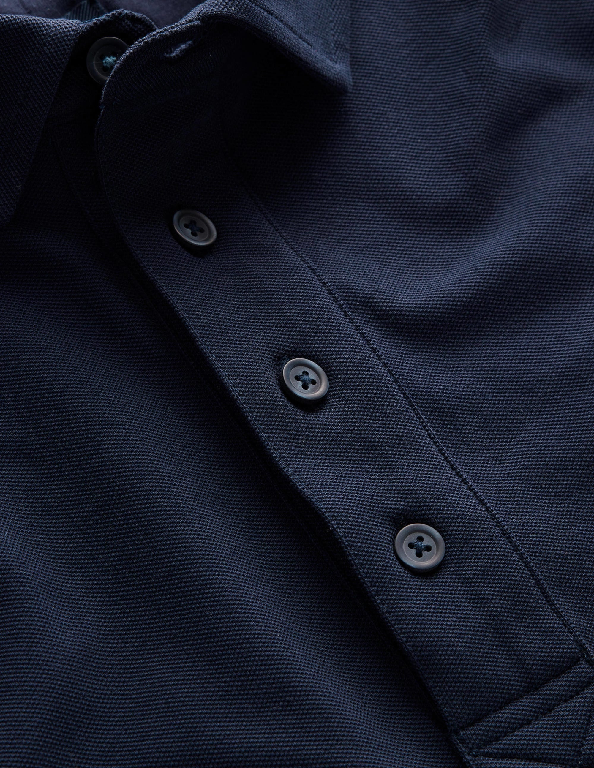 Slim Fit Piqué Polo-Navy - Image 2