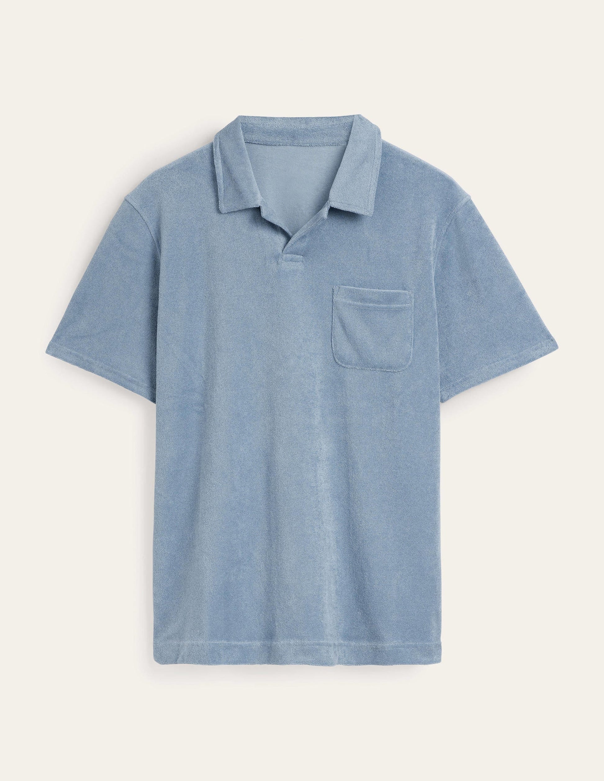 Open Collar Terry Polo-Captains Blue-5