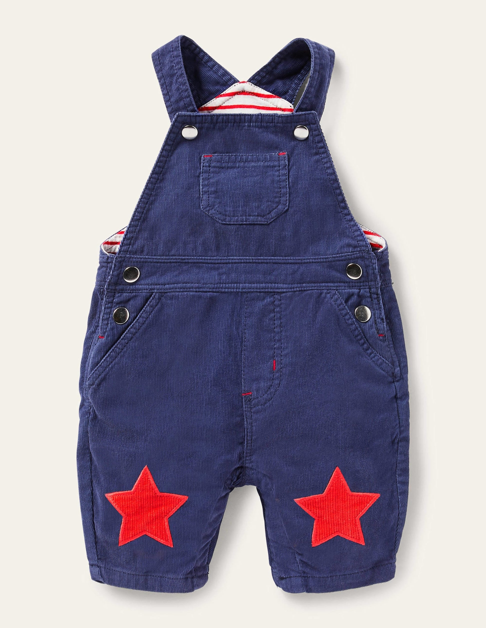 Jersey-lined Cord Dungarees-Starboard Blue-1