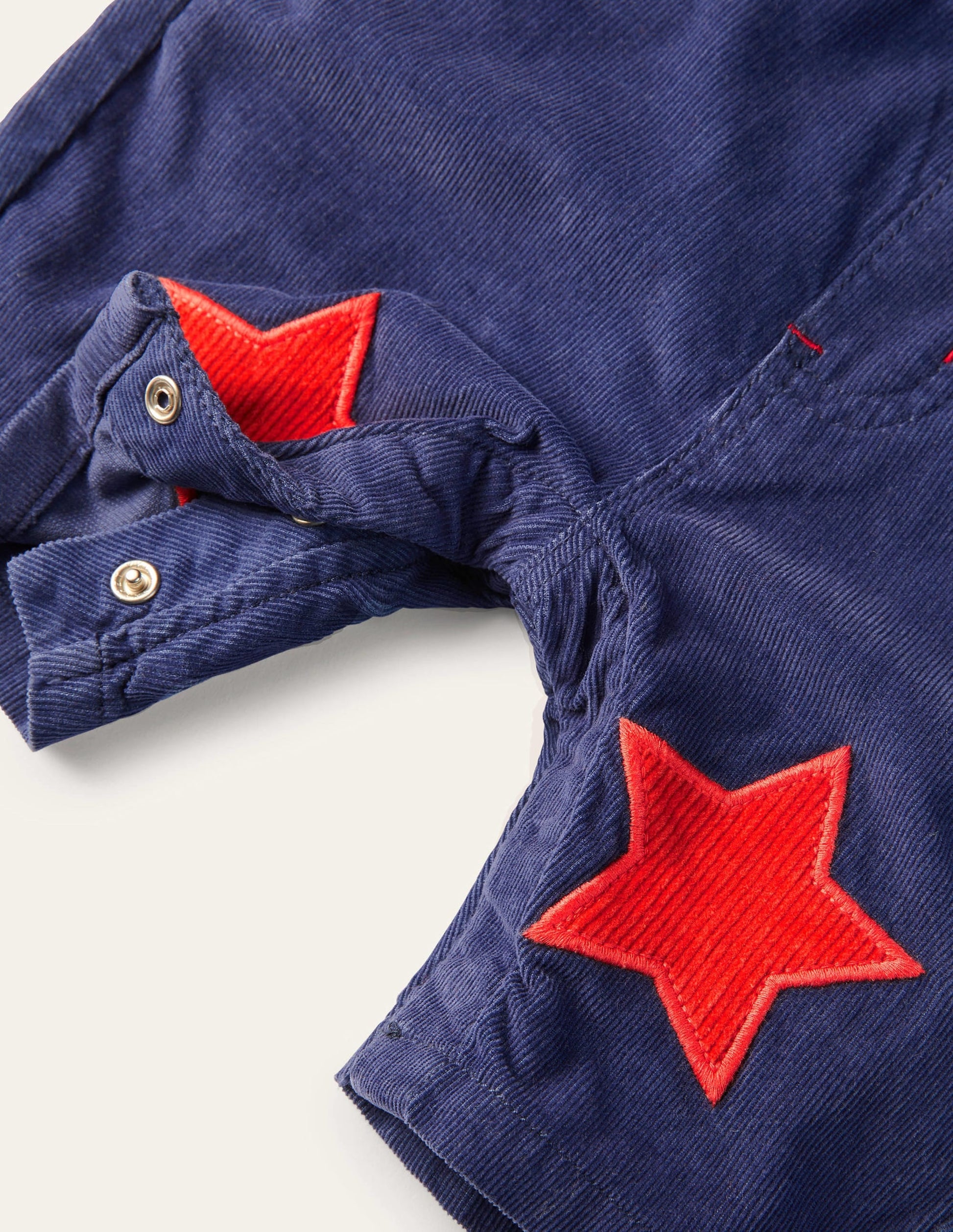 Jersey-lined Cord Dungarees-Starboard Blue-3