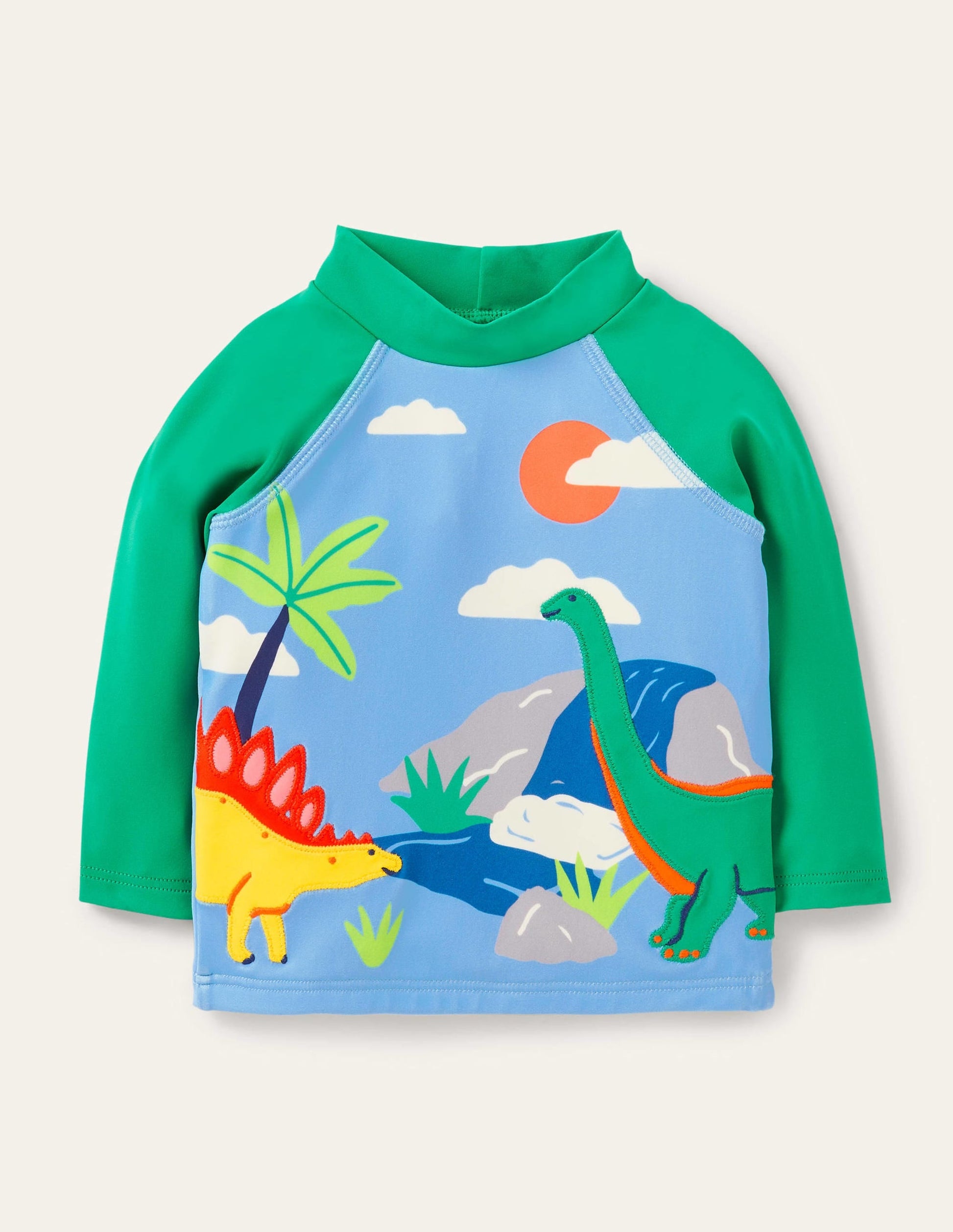Rash Vest-Surfboard Blue Dino Scene-1