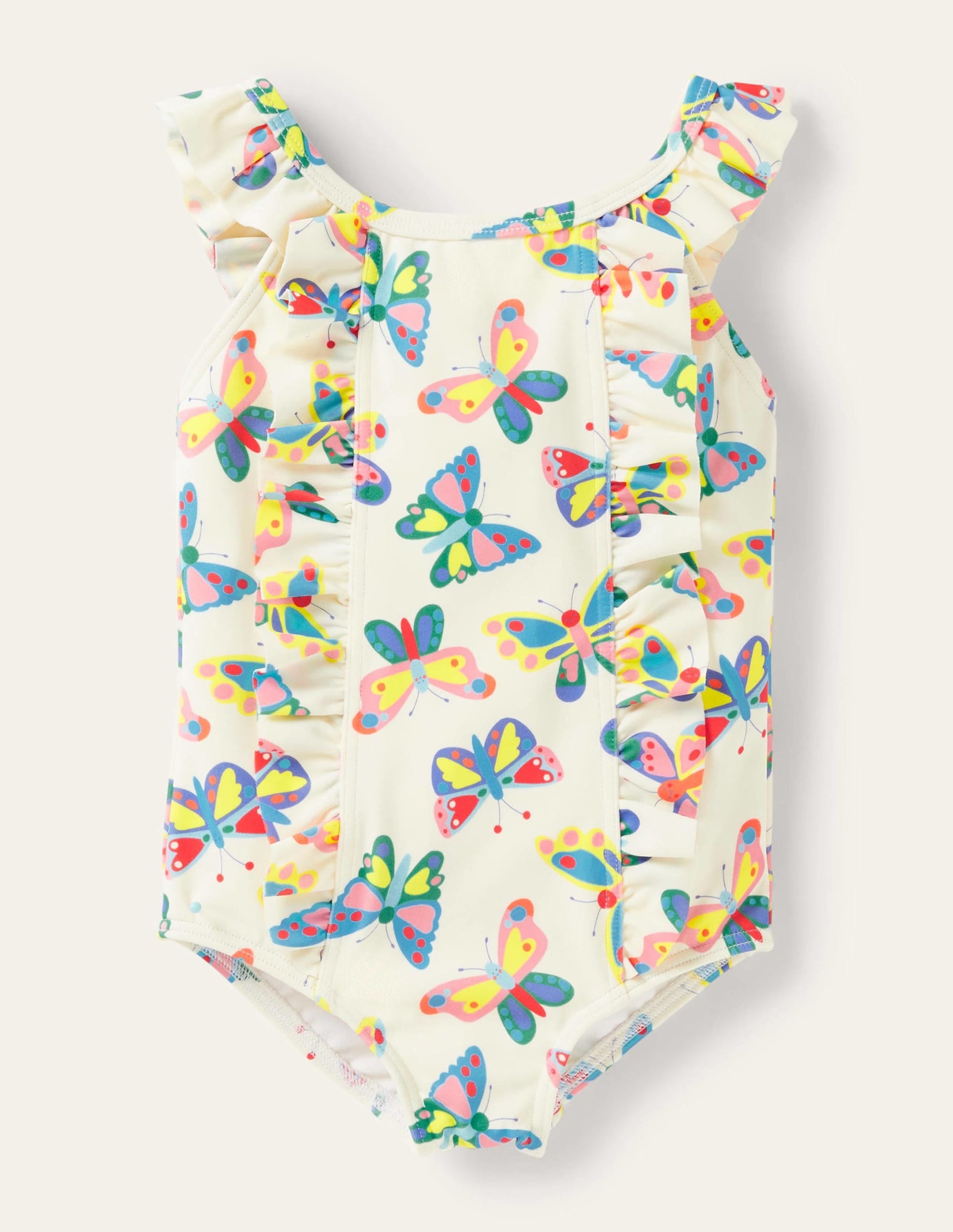 Bow Back Swimsuit-Ivory Butterflies-1
