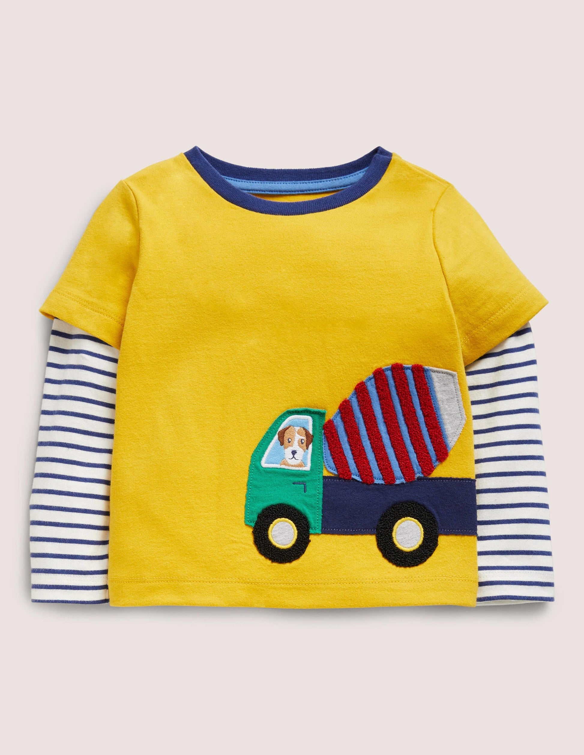 Appliqué T-shirt-Honeycomb Yellow Truck-1