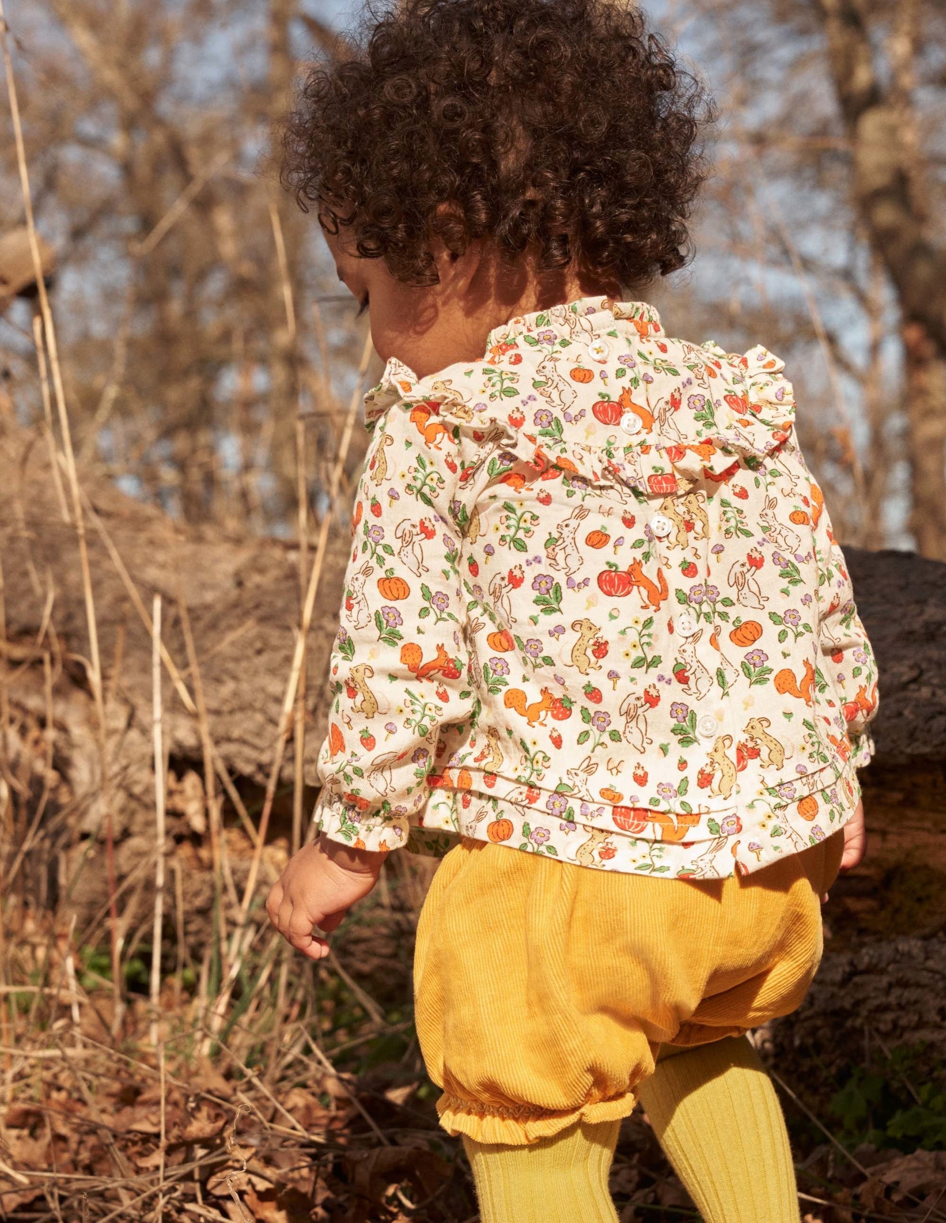 Printed Top and Bloomers-Ivory Woodland Friends-5