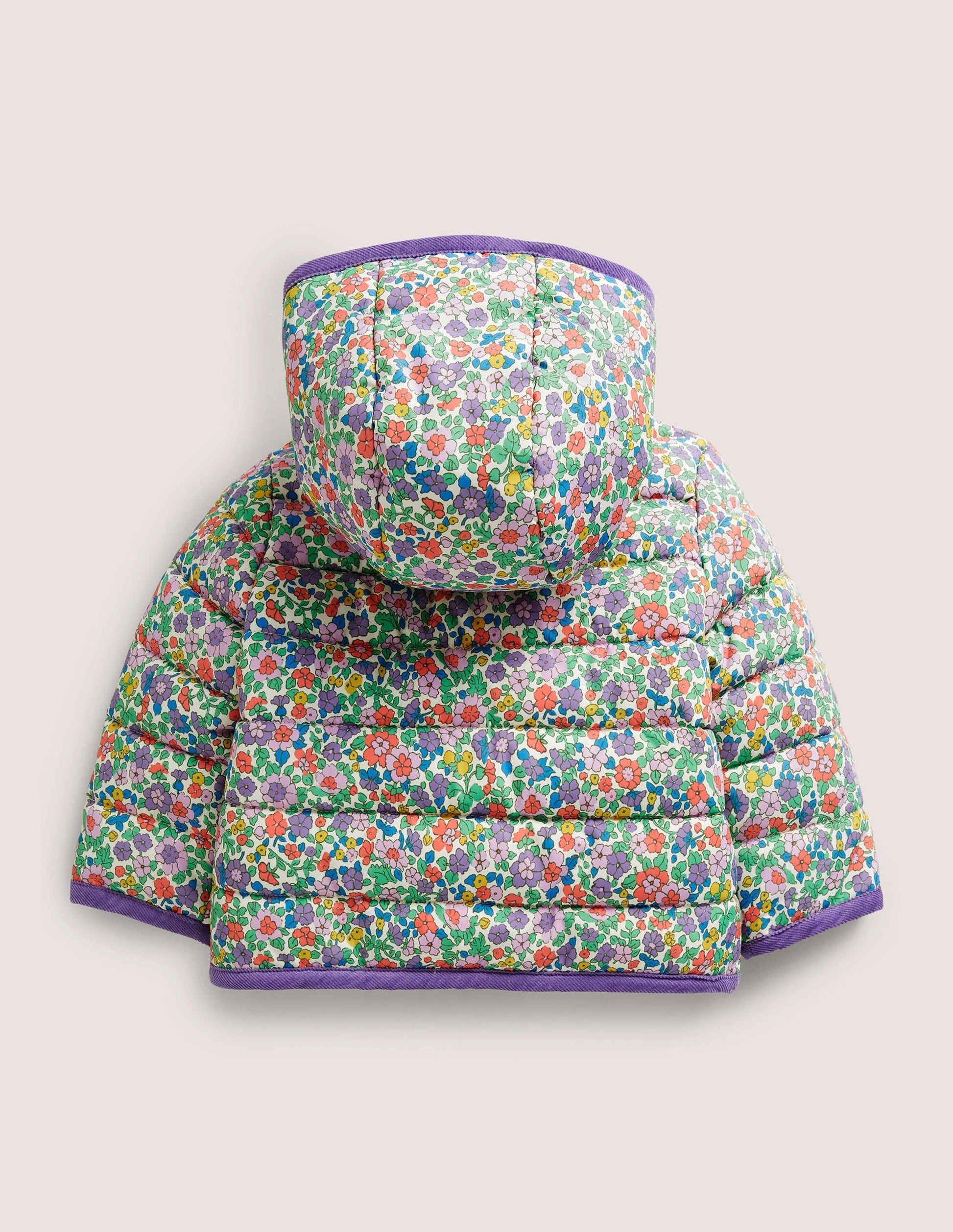 Shower Resistant Padded Jacket-Aster Purple Floral-2