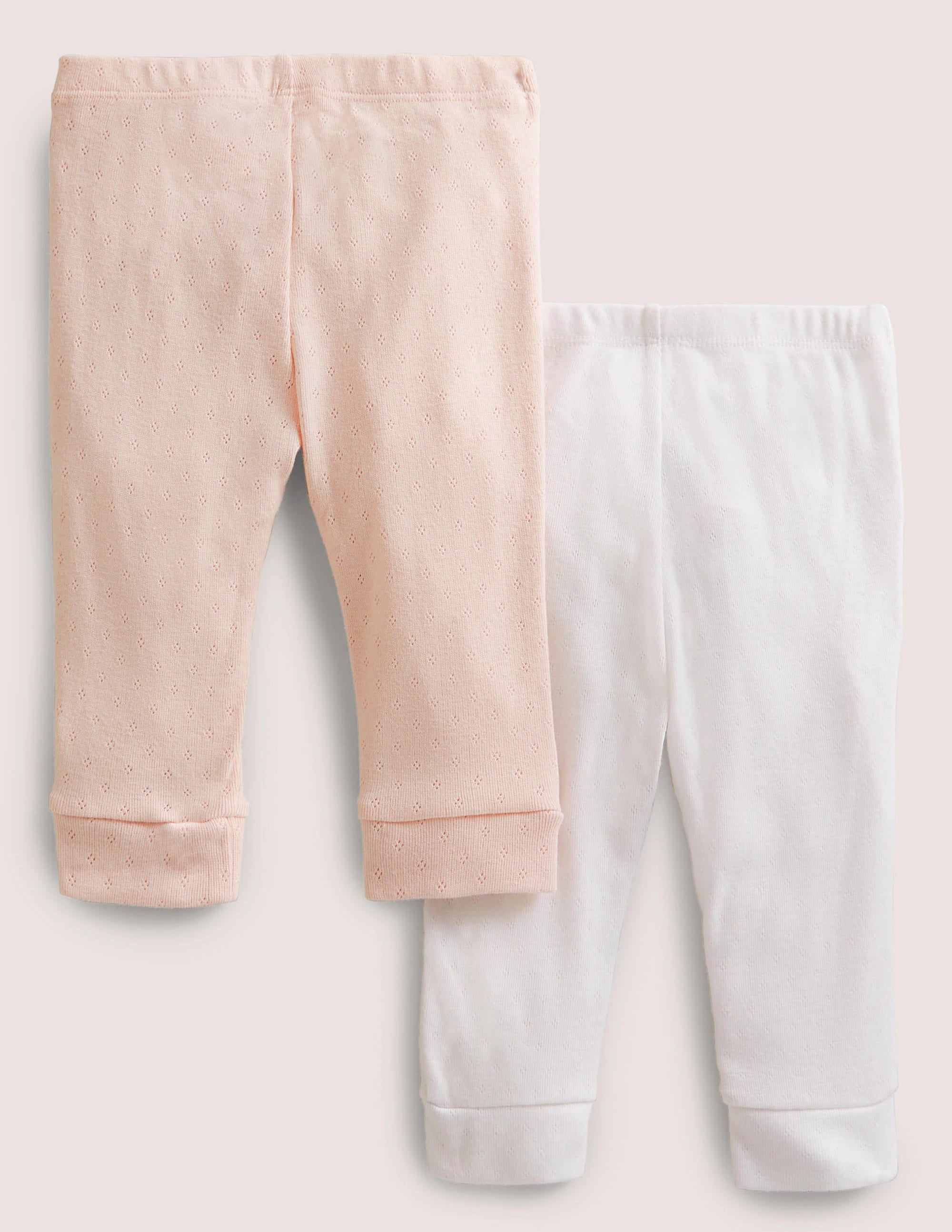 Twin Pack Pointelle Leggings-Boto Pink/Ivory - Image 2