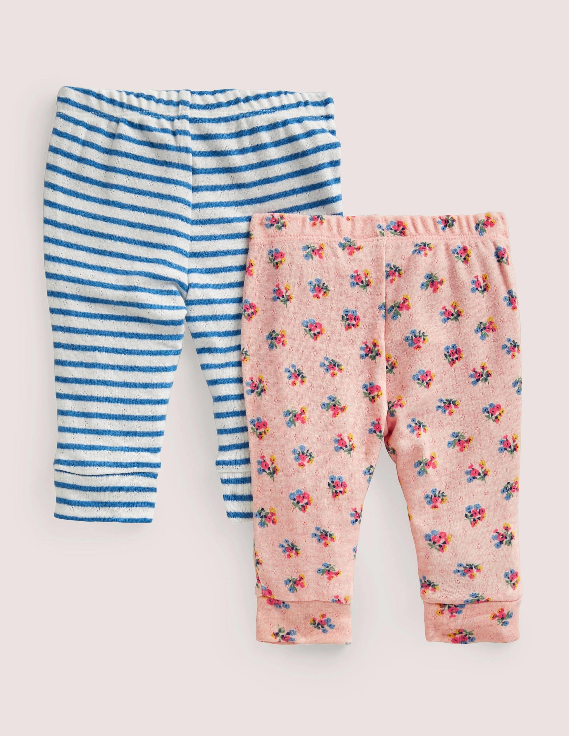 Twin Pack Pointelle Leggings-Provence Dusty Pink Floral-2