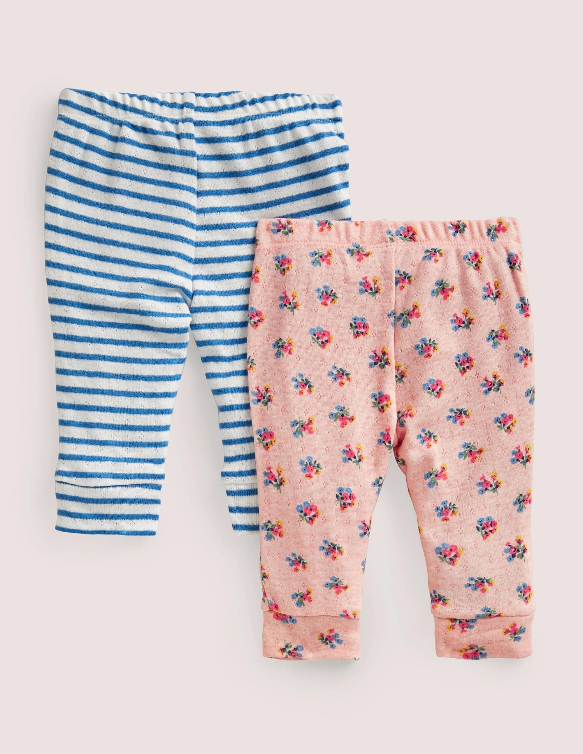 Twin Pack Pointelle Leggings-Provence Dusty Pink Floral - Image 2