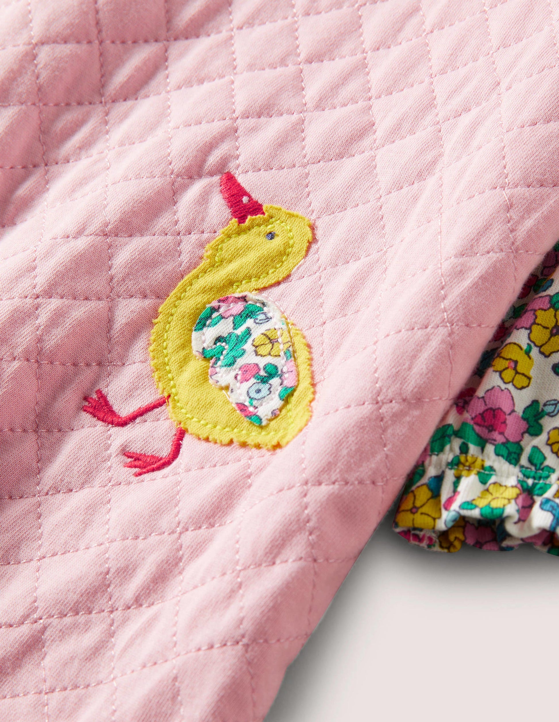 Jersey Quilted Dress Set-Boto Pink Ducks-3