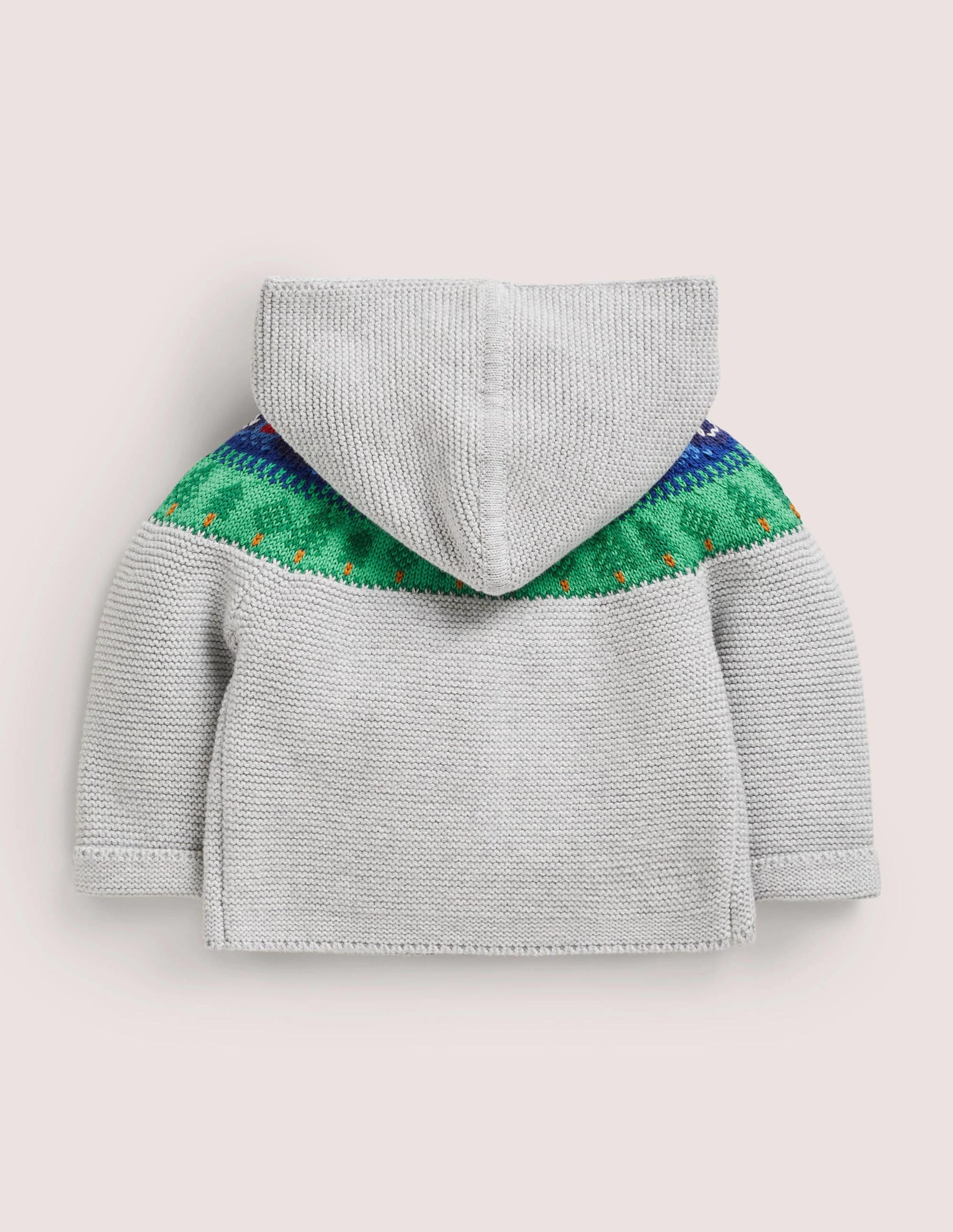 Fair Isle Knitted Jacket-Grey Marl Tractors-2