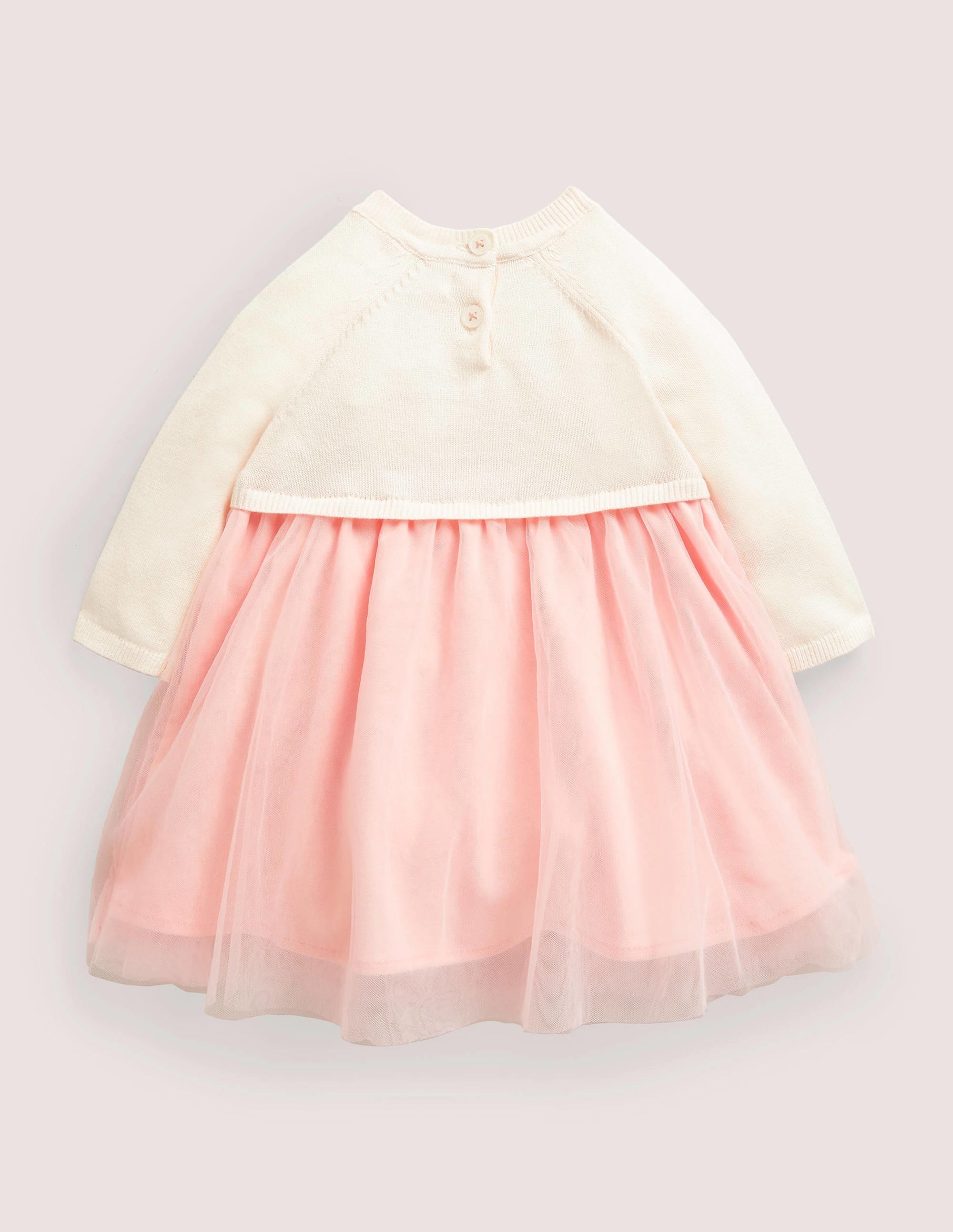 Knitted Tulle Dress-Ivory Bunny - Image 2