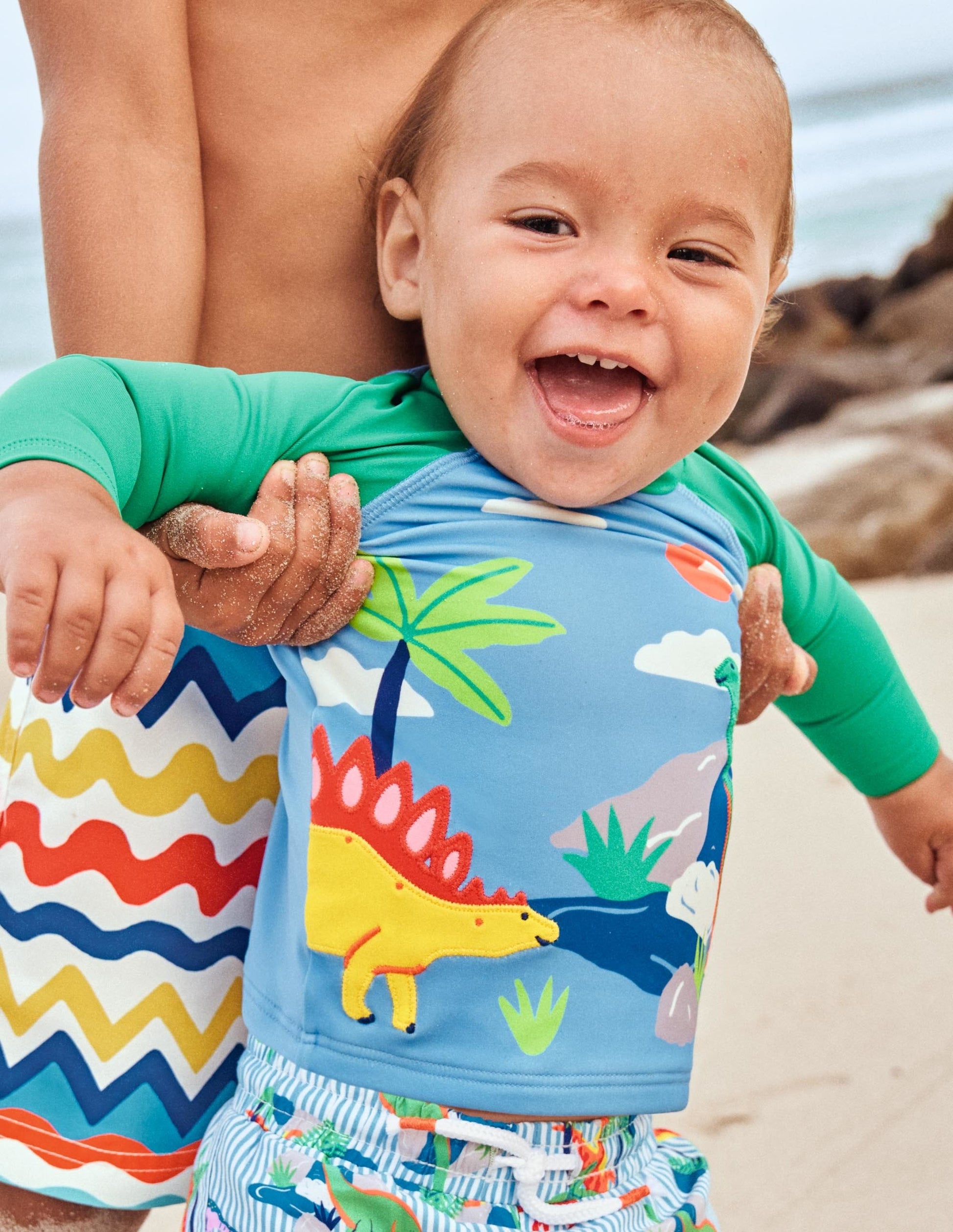 Rash Vest-Surfboard Blue Dino Scene-4