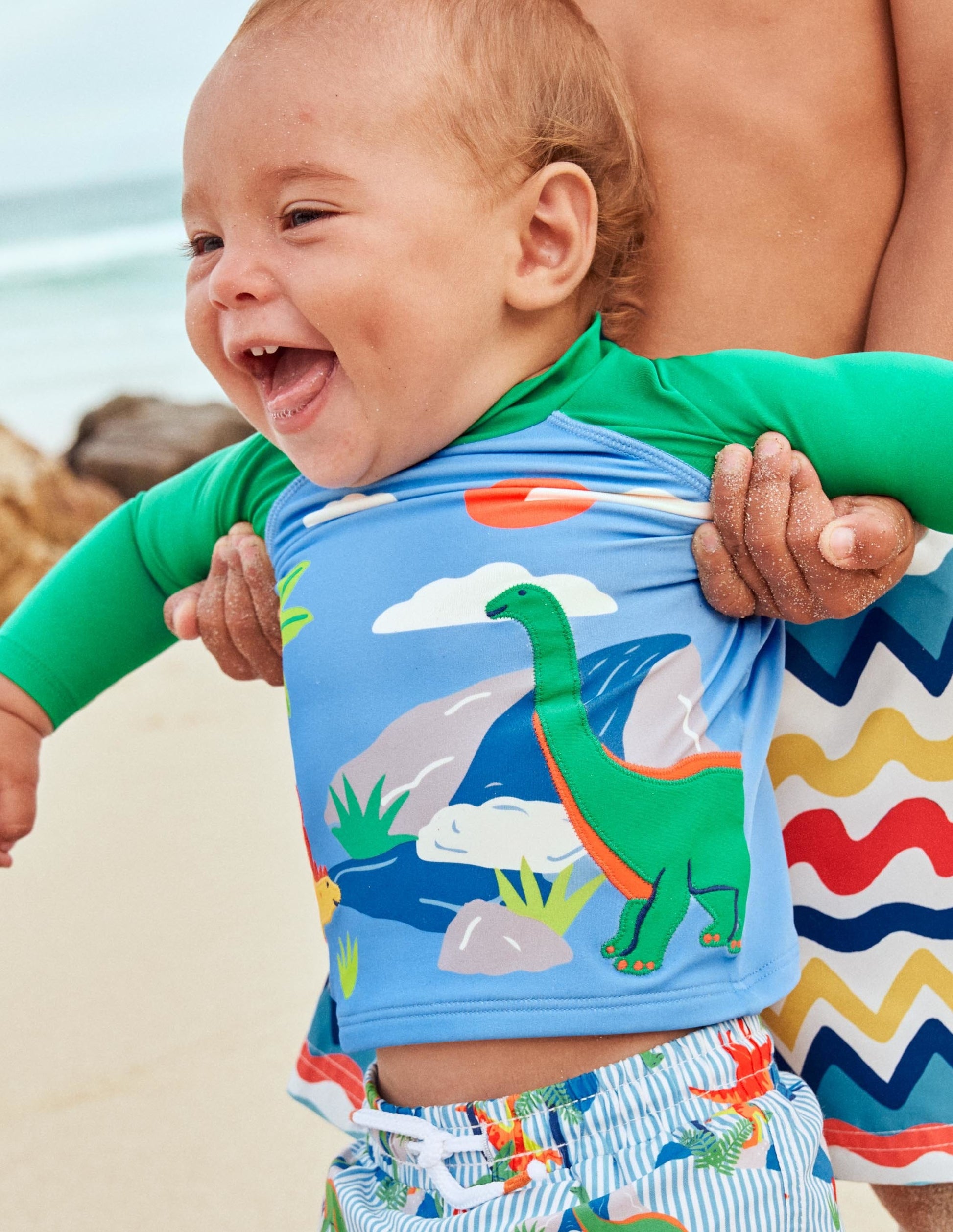 Rash Vest-Surfboard Blue Dino Scene-5