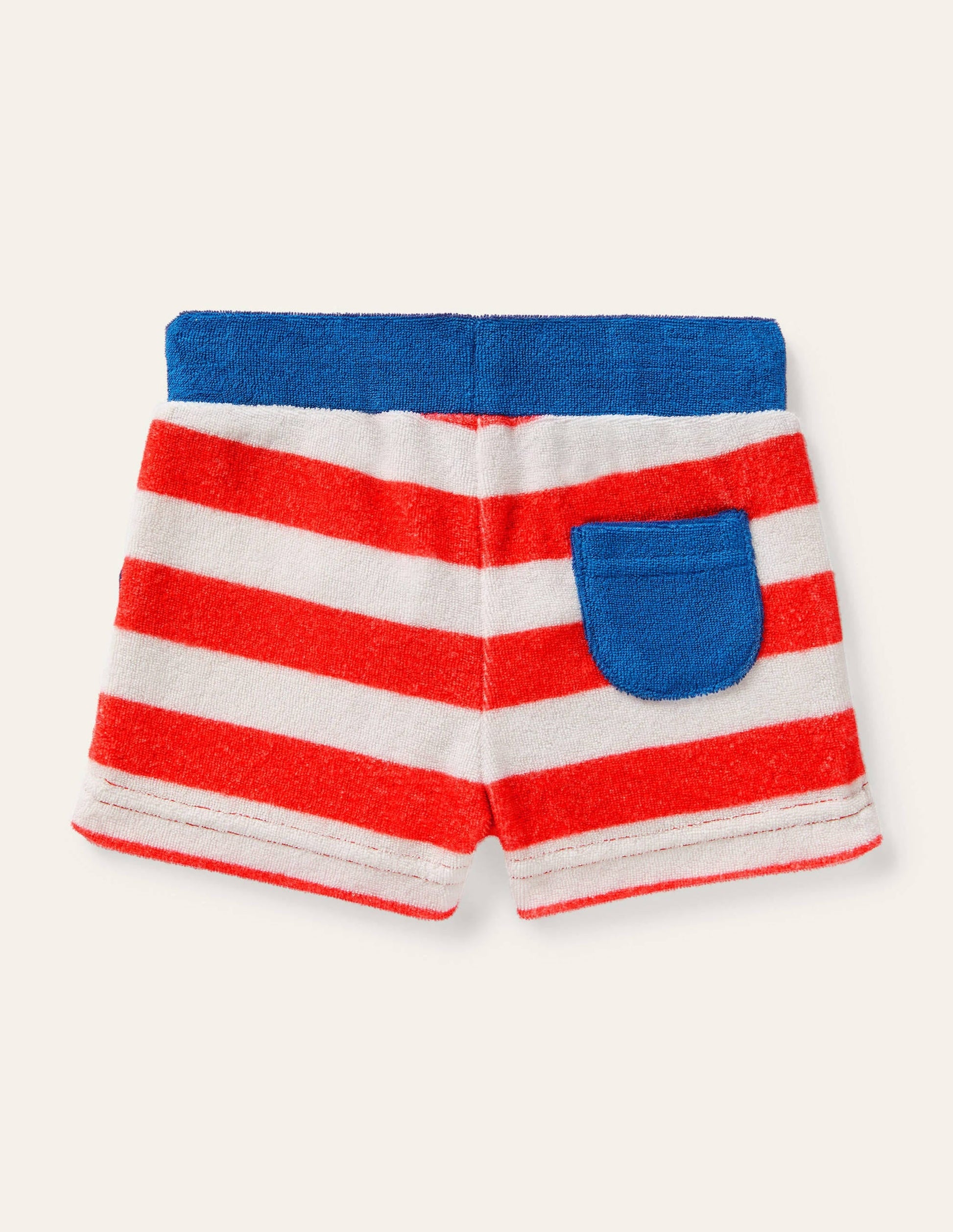 Towelling Shorts-Ivory/Firecracker-2