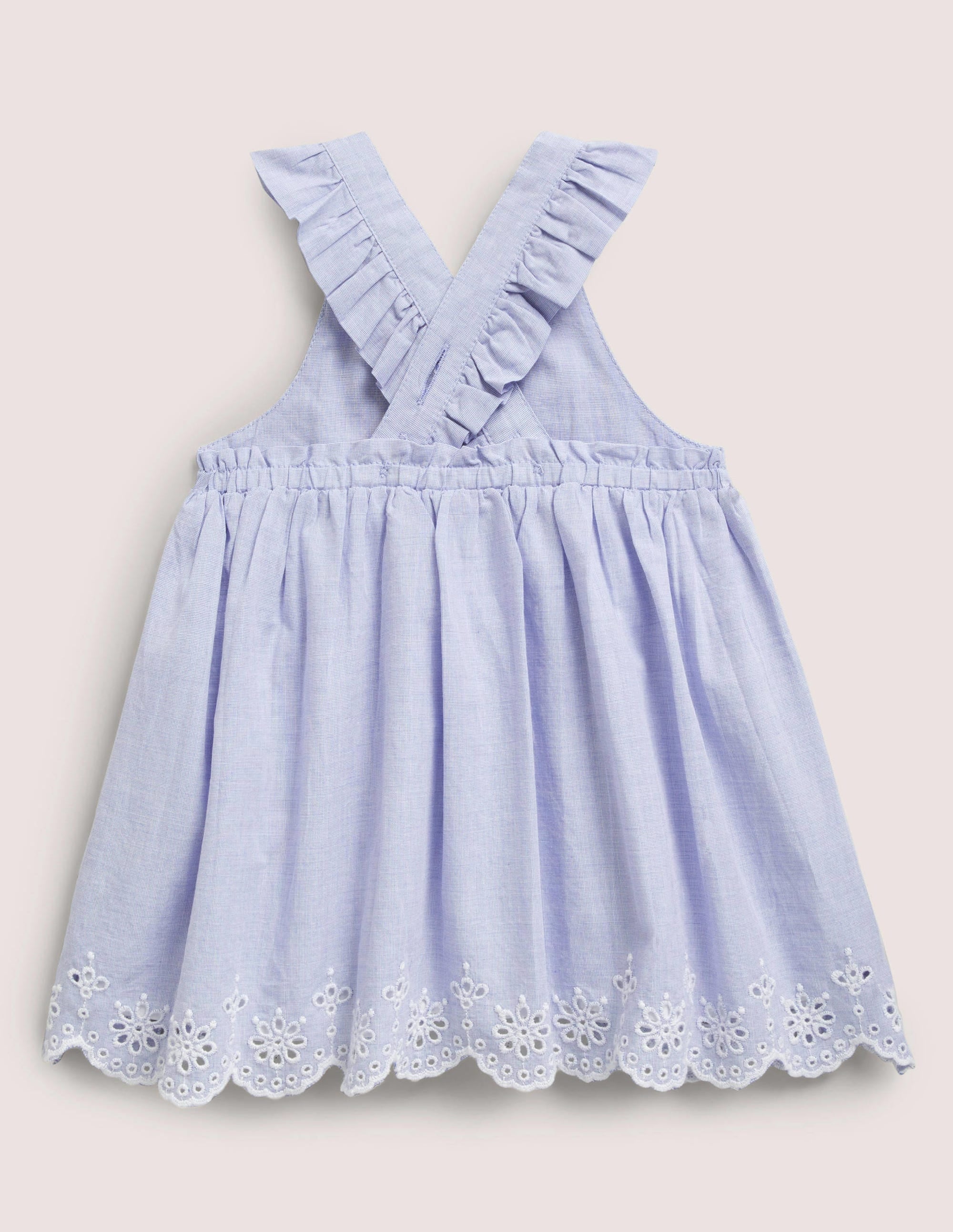 Woven Embroidered Pinnie-Light Chambray - Image 2