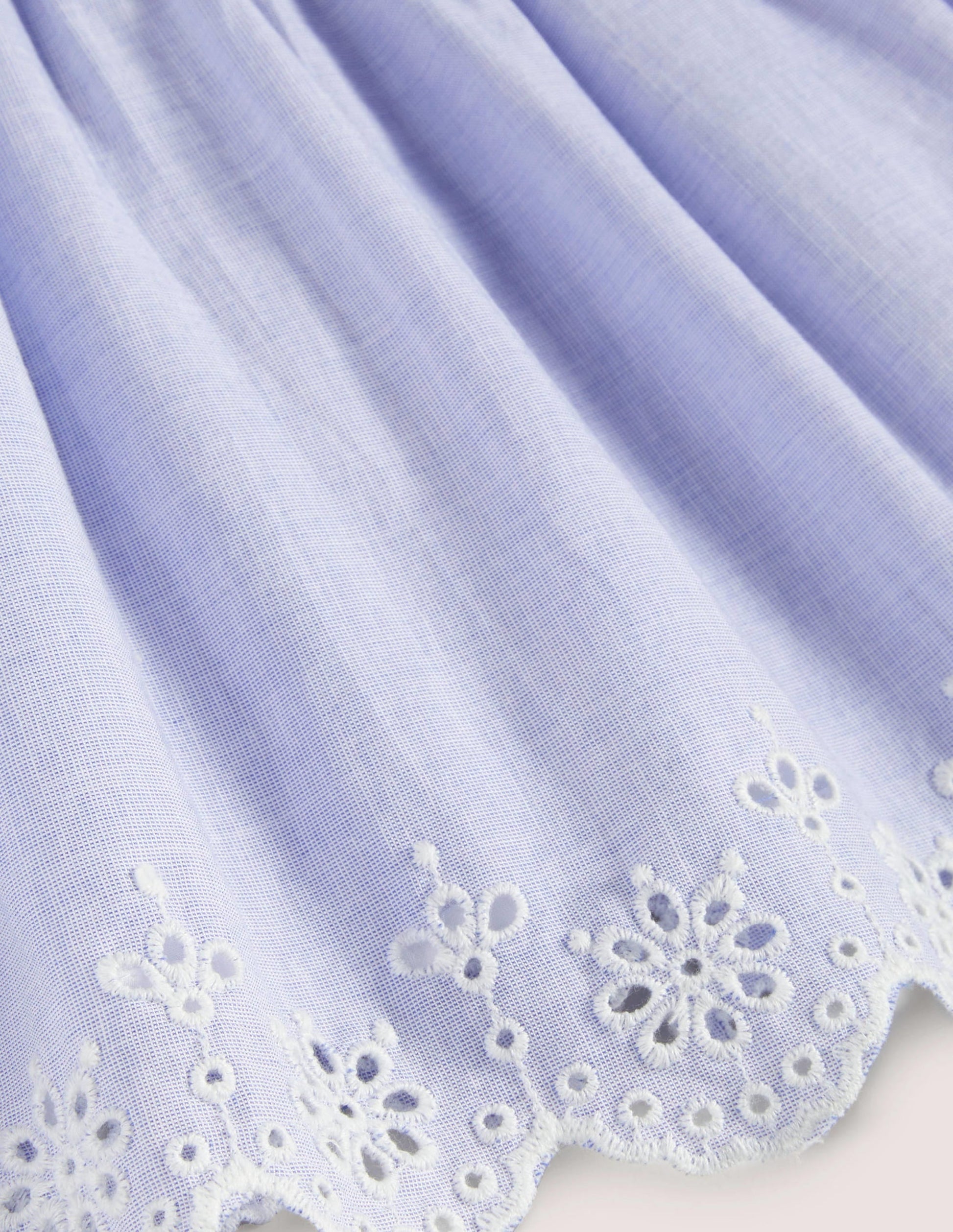 Woven Embroidered Pinnie-Light Chambray-3