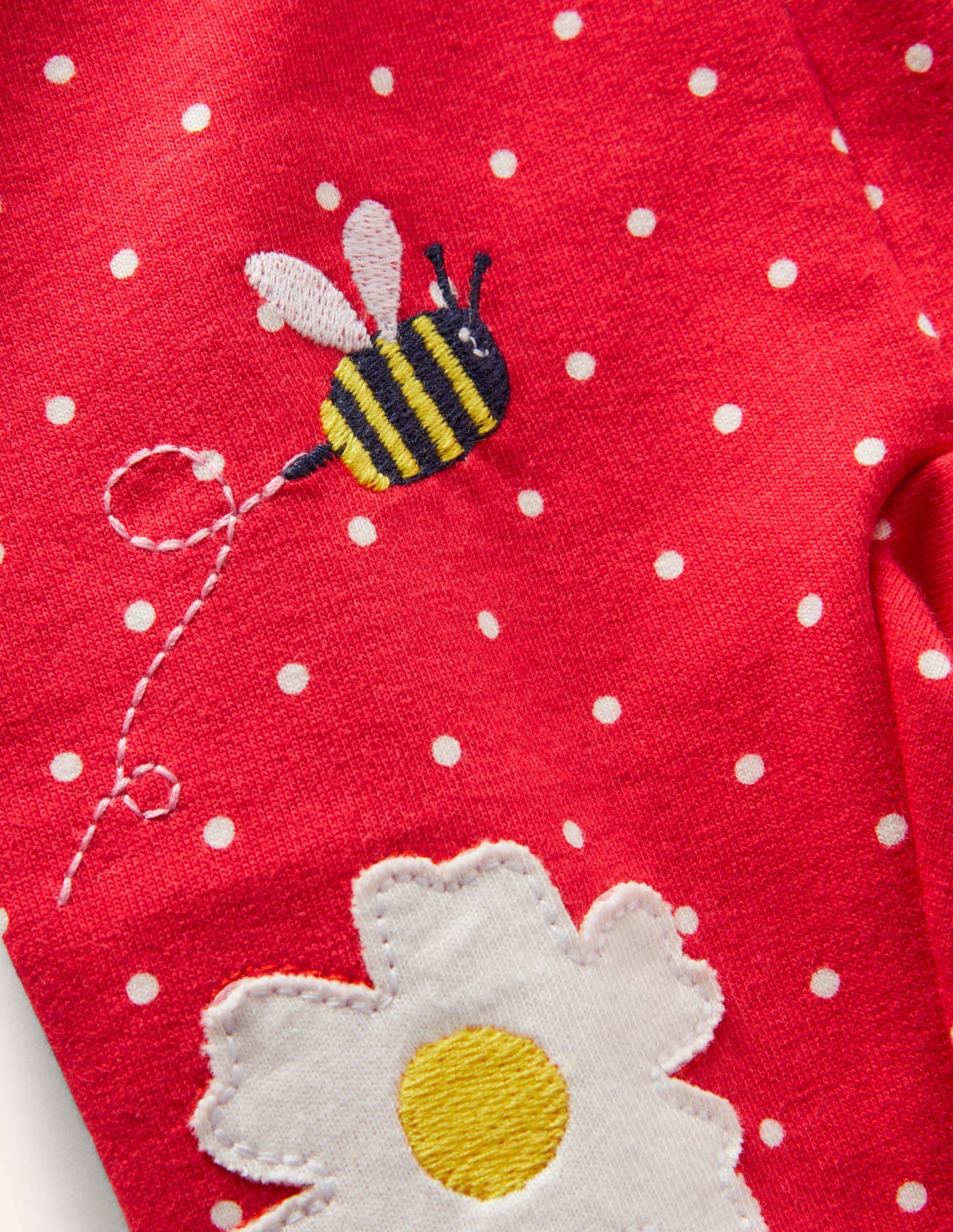 Appliqué Jersey Trousers-Strawberry Tart Pin Spot - Image 3