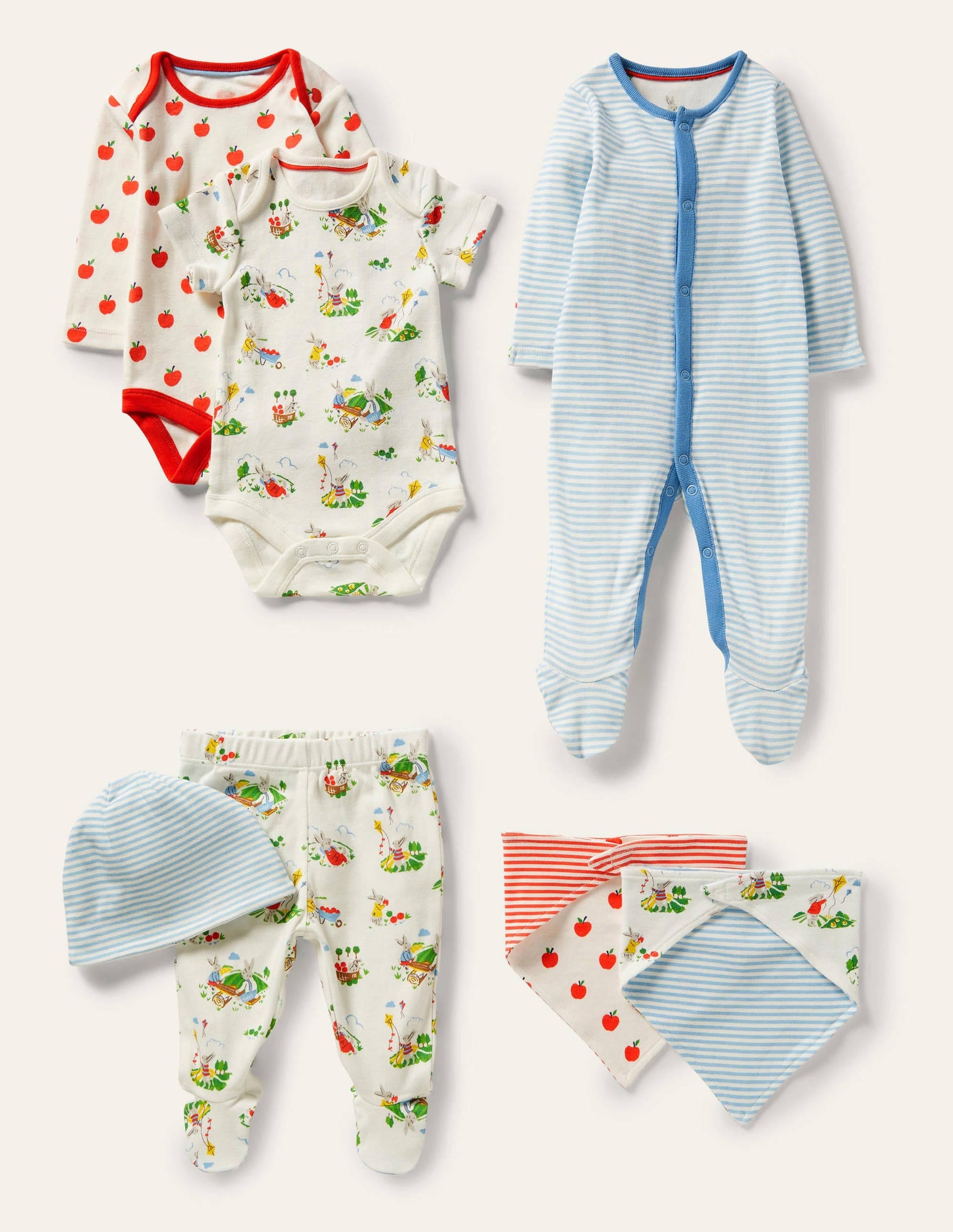 GOTS Organic 7 Piece Gift Set-Ivory Daydreaming Bunny-1