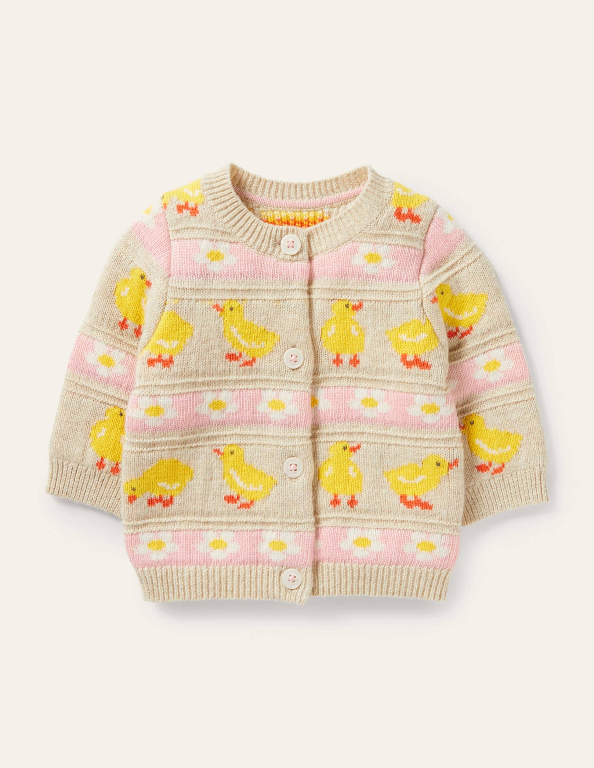 Fair Isle Knitted Cardigan-Sweetcorn Chicks-1